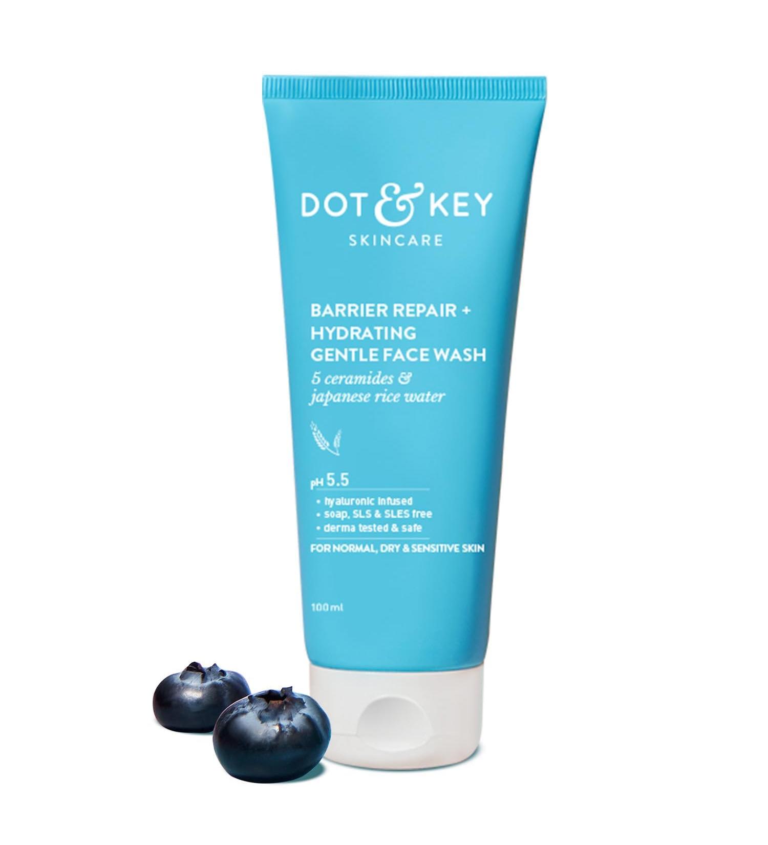 DO.T & KE.Y Barrier Repair Hydrating Face Wash | Probiotic Ceramide Formula for Dry Normal & Sensitive Skin | Gentle Cleanser for Unisex - Buy Online on GoSupps.com