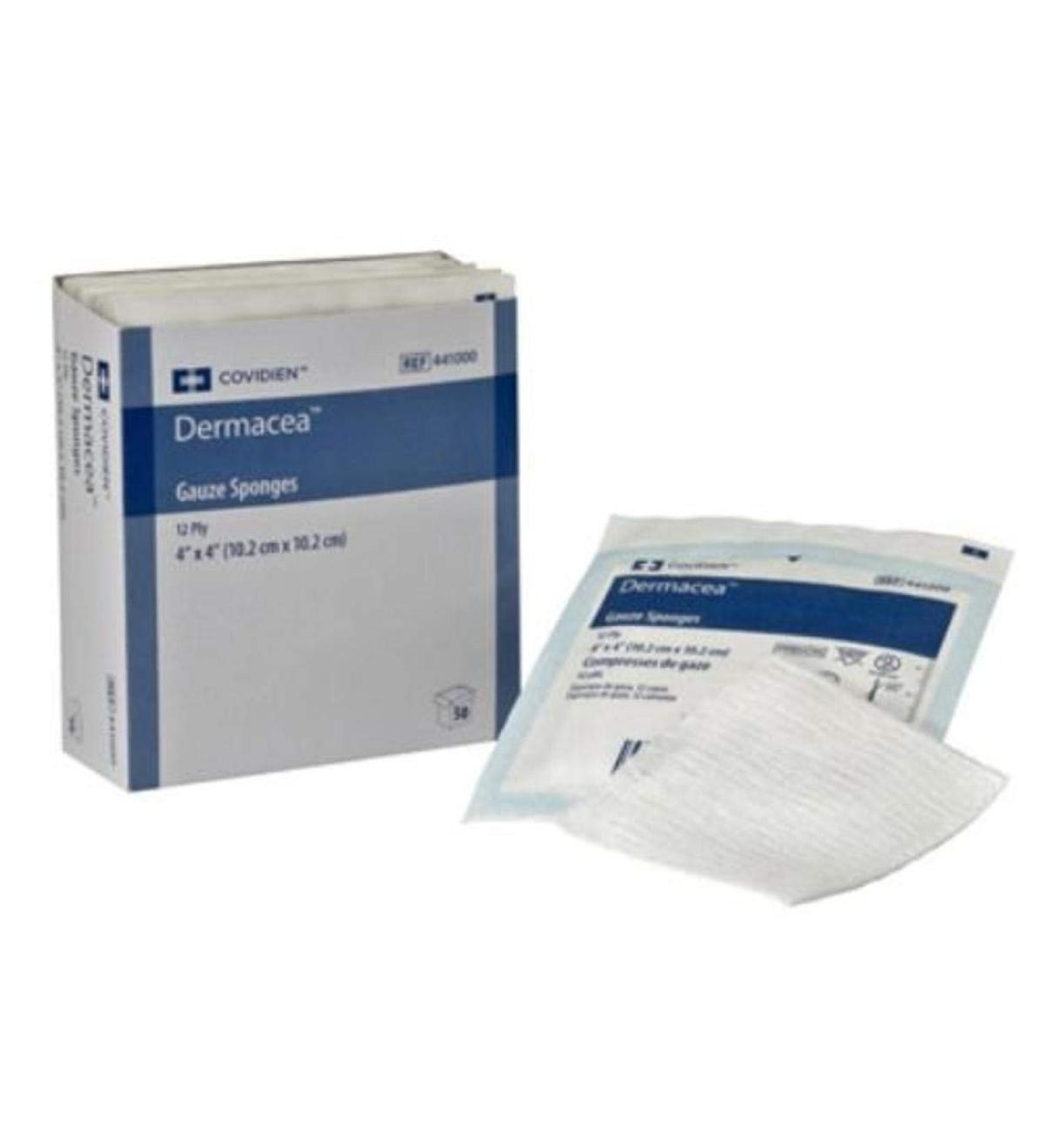 Covidien 441009 Dermacea Gauze Sponges 12-Ply 3" x 3" Size (Pack of 96)