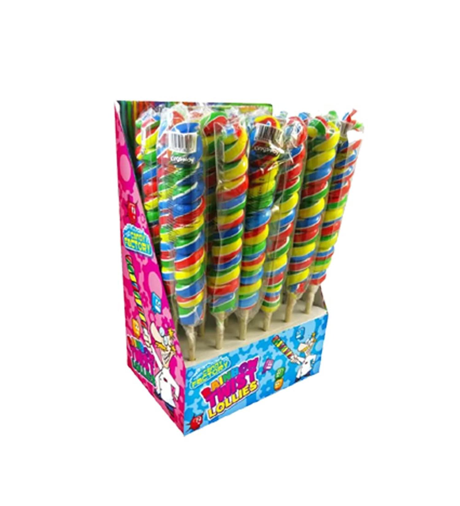Crazy Candy Factory lollipop Collections - Full Box (VIMIX) (Rainbow Twist 24 x 55g)