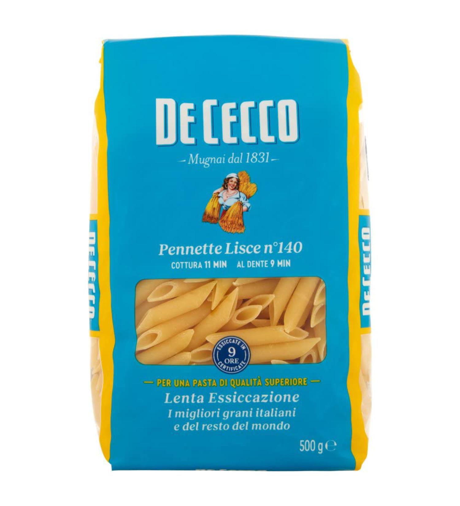  Italian Gourmet E.R. Pack of 24 De Cecco 100% Italian pasta pieces: Pennette Lisce No. 140 500g + Italian Gourmet Polpa 400g - Buy Online on GoSupps.com