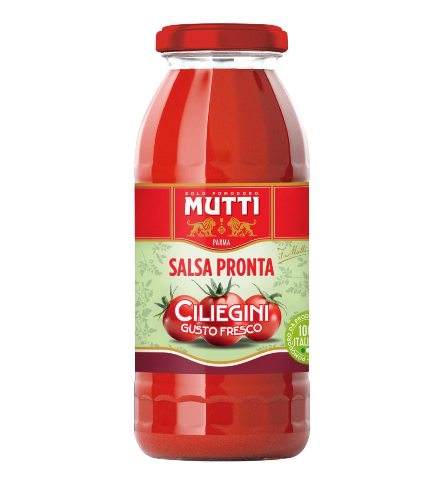  Mutti Mutti Salsa Pronta Ciliegini Gusto Fresco Ready-to-use sauce Cherry tomato Glass bottle Italian tomato 300g - Buy Online on GoSupps.com