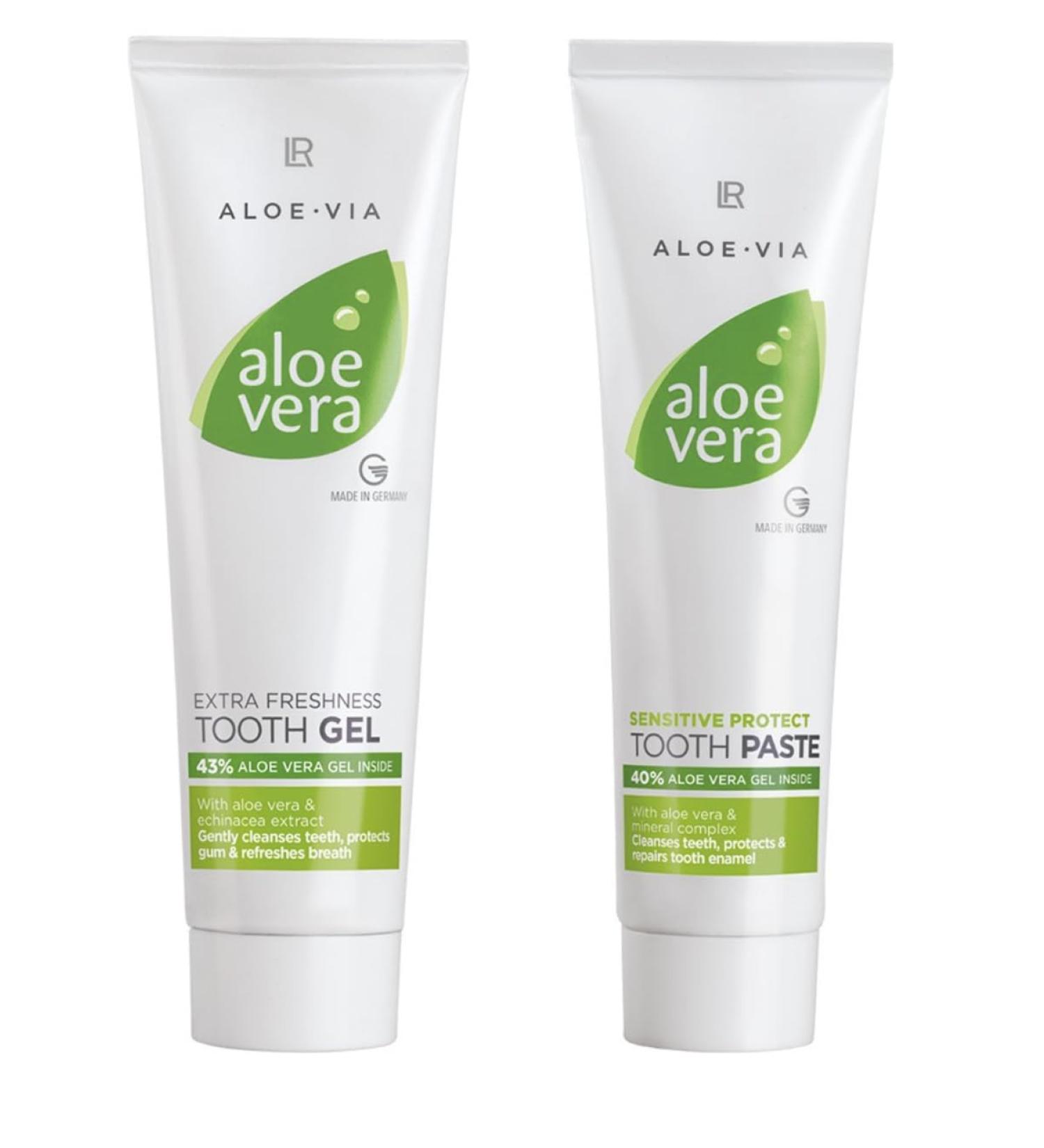 LR Aloe Vera Refreshing Tooth Gel Paste Set of 2 Gentle Daily Oral Care Tooth Gel Fresh Feeling Smooth Texture 100 ml / 3.3 fl Oz - Buy Online on GoSupps.com