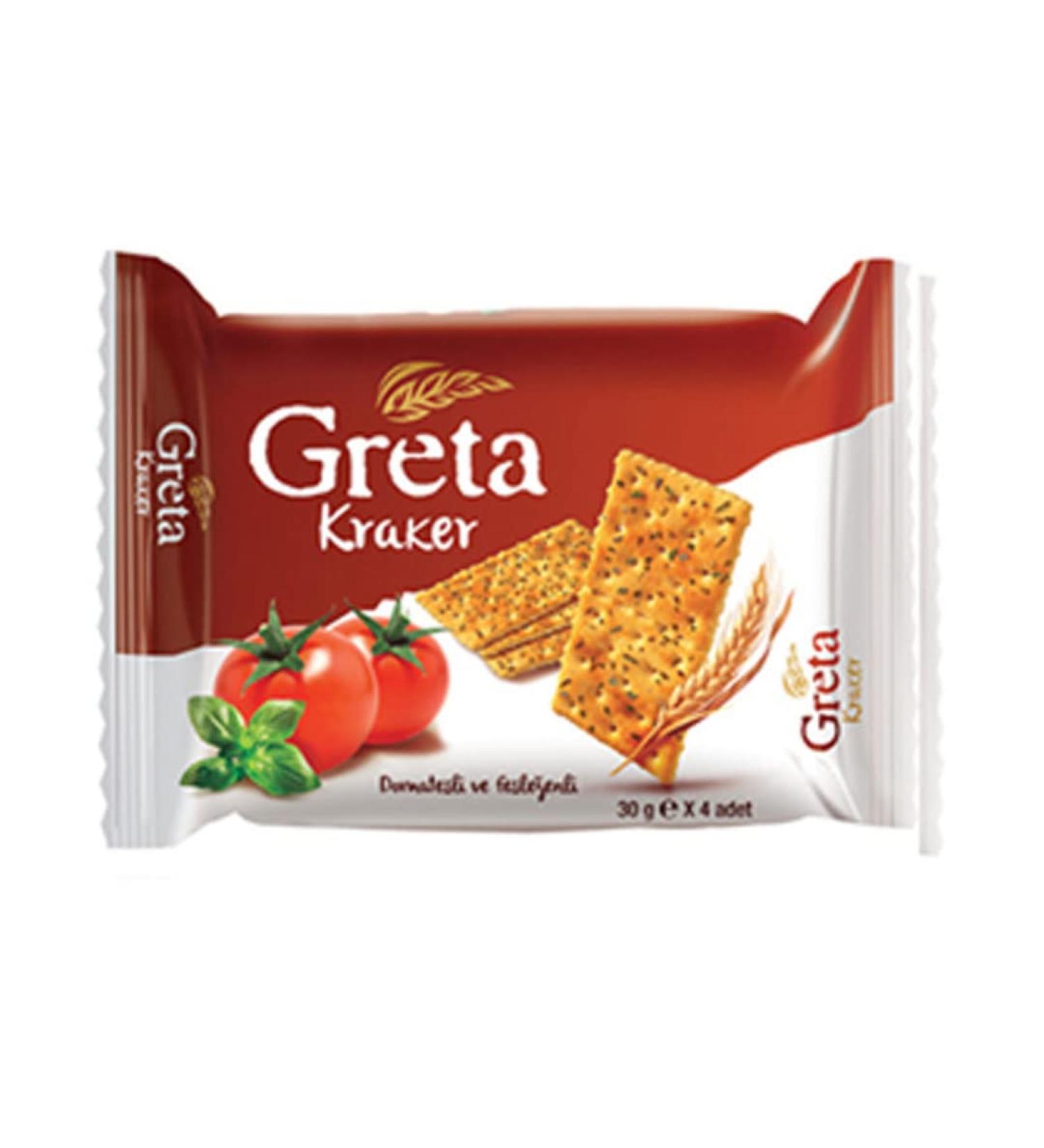 Greta Tomato and Basil Crackers 120gr x 10 pack Tomato Basil