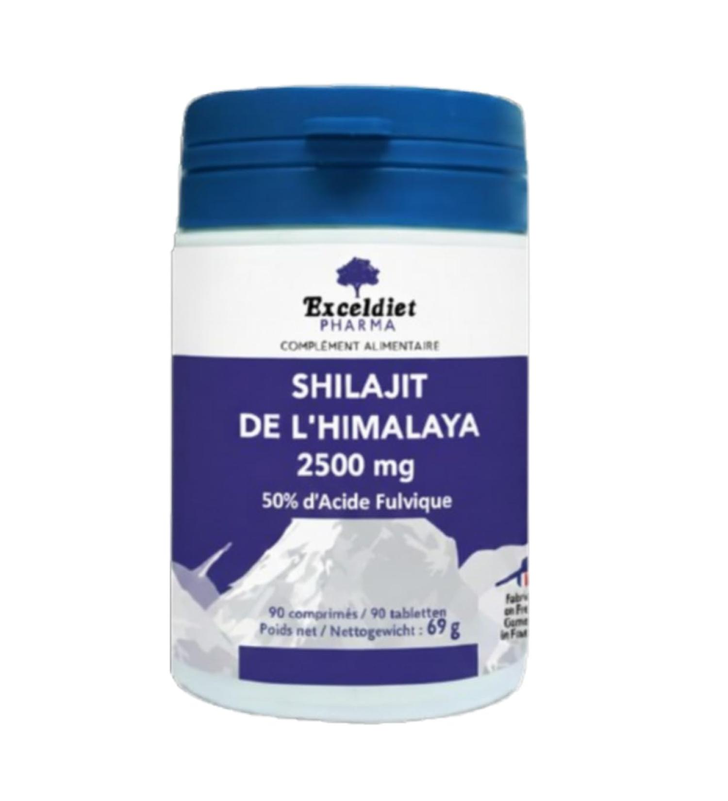 SHILAJIT 2500 mg | Extrait 5:1 Titr 50% en Acide Fulvique | 90 Comprim s Vegan | Performance & Vitalit Cognition | R sine pure de Shilajit | 3 mois d utilisation | Fabriqu en France Exceldiet - Buy Online on GoSupps.com