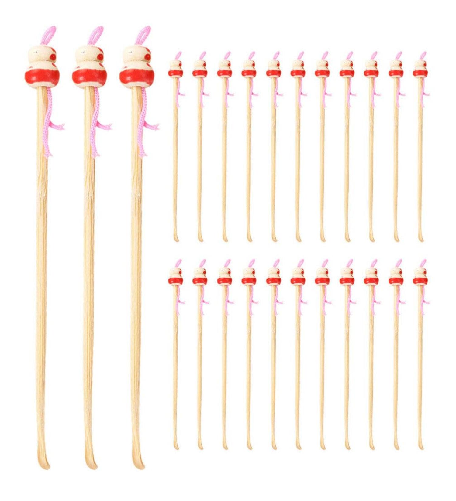 Bamboo Ear Cleaner Set - 100Pcs Wood Ear Pick & Scraper for Earwax Removal and Adult Ear Care - Buy Online on GoSupps.com