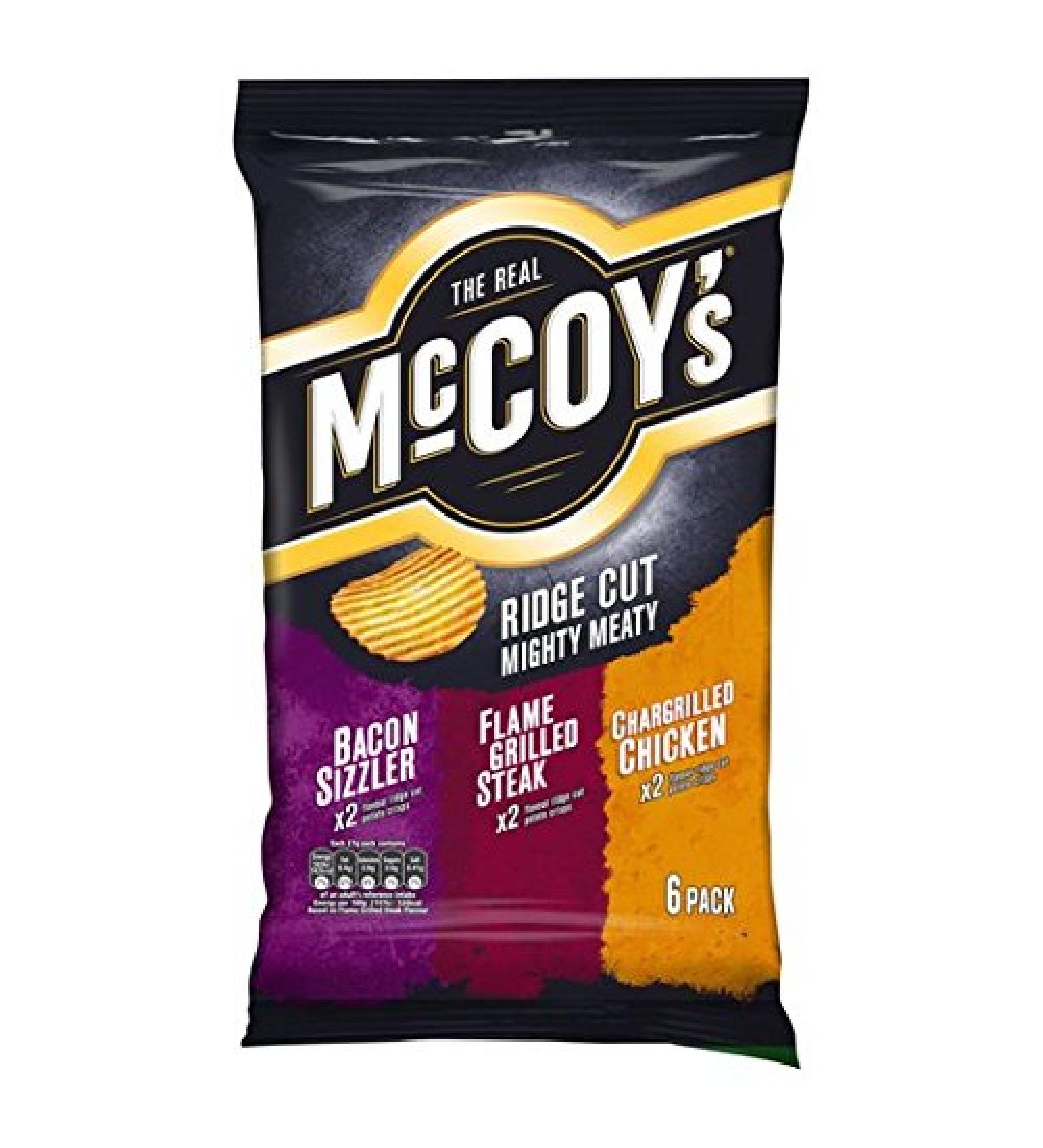 Ridge Cut Meaty Chips 6 x 30g from McCoy