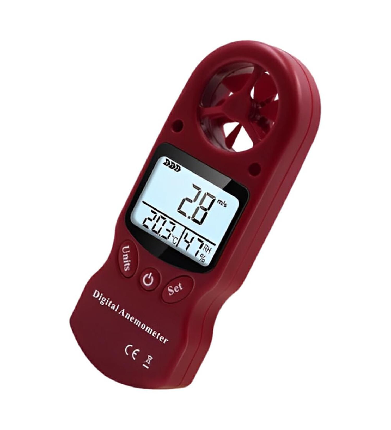 Allayu Mini Multi-Purpose Wind Knife with Hanging Rope | LCD Digital Wind Speed Meter & Hygrometer | Professional Tool in Red - Shop Now! - Buy Online on GoSupps.com