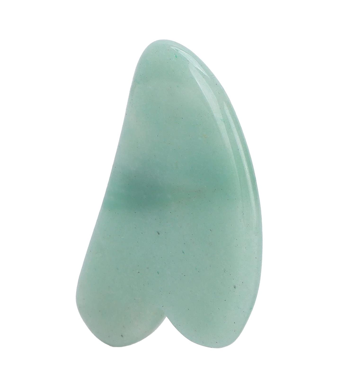 Aventurine Scraping Board Face Massage Tool Gua Sha Green Unique Design for Meridian Dredging  - Buy Online on GoSupps.com