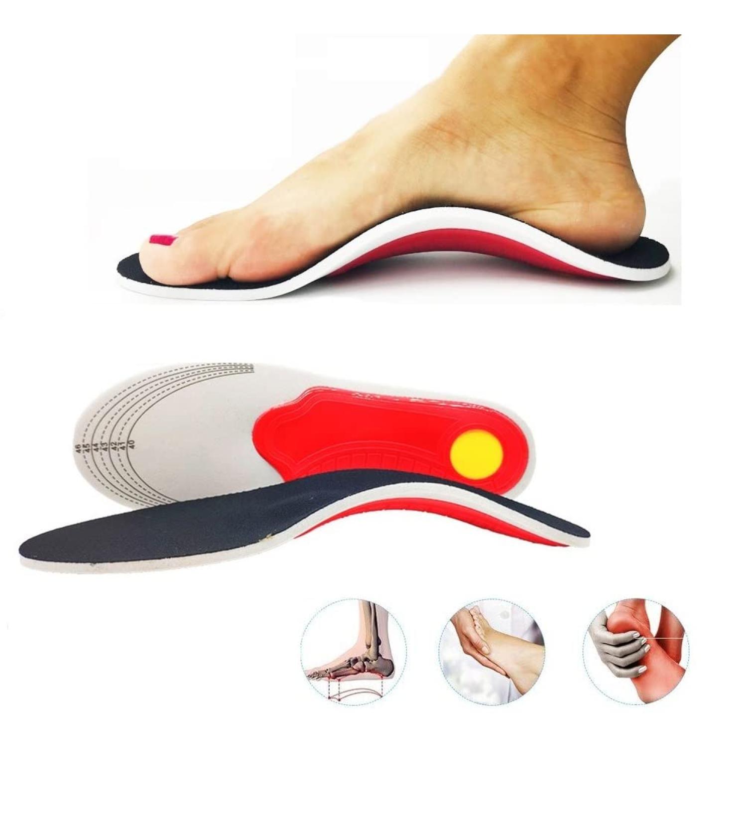 Arch Support Orthopedic Insoles Insoles for Men and Women Shock Absorption Comfortable Insoles Shoe Inserts Insoles for Flat Feet Feet Pain Plantar Fasciitis Insoles Over Pronation (Large) - Buy Online on GoSupps.com