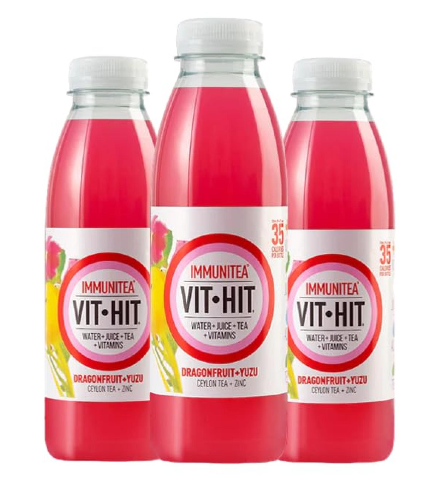Vit Hit Juice 500ml (12 Immunitea - Dragonfruit + Yuzu) Immunitea - Dragonfruit + Yuzu 12