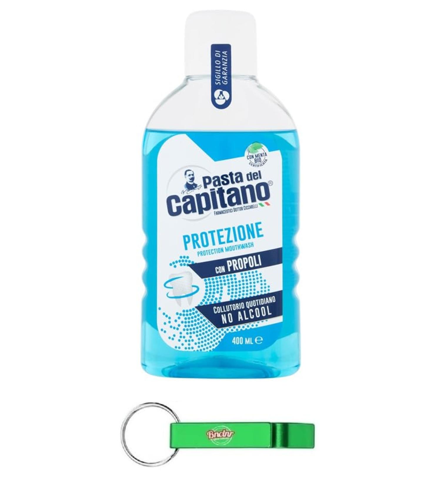12x Pasta del Capitano Mouthwash 400ml - Protezione Collutorio + Free Beni Culinari Keyring | International Shipping Available - Buy Online on GoSupps.com