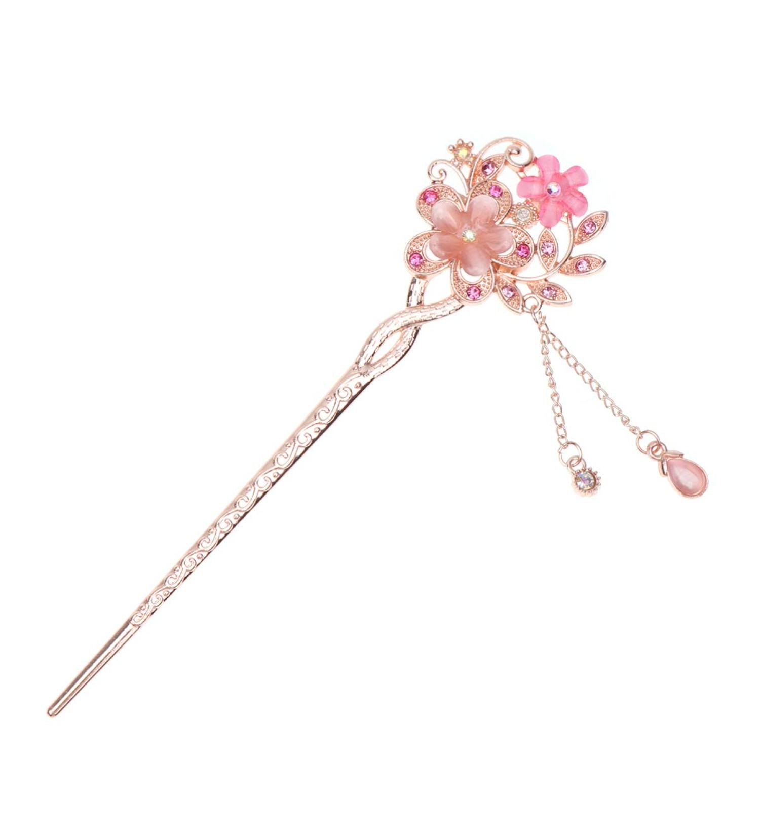 Vintage Opal Hair Stick | Chinese Hairpins & Chopsticks | Pink Hair Decor - Buy Online on GoSupps.com