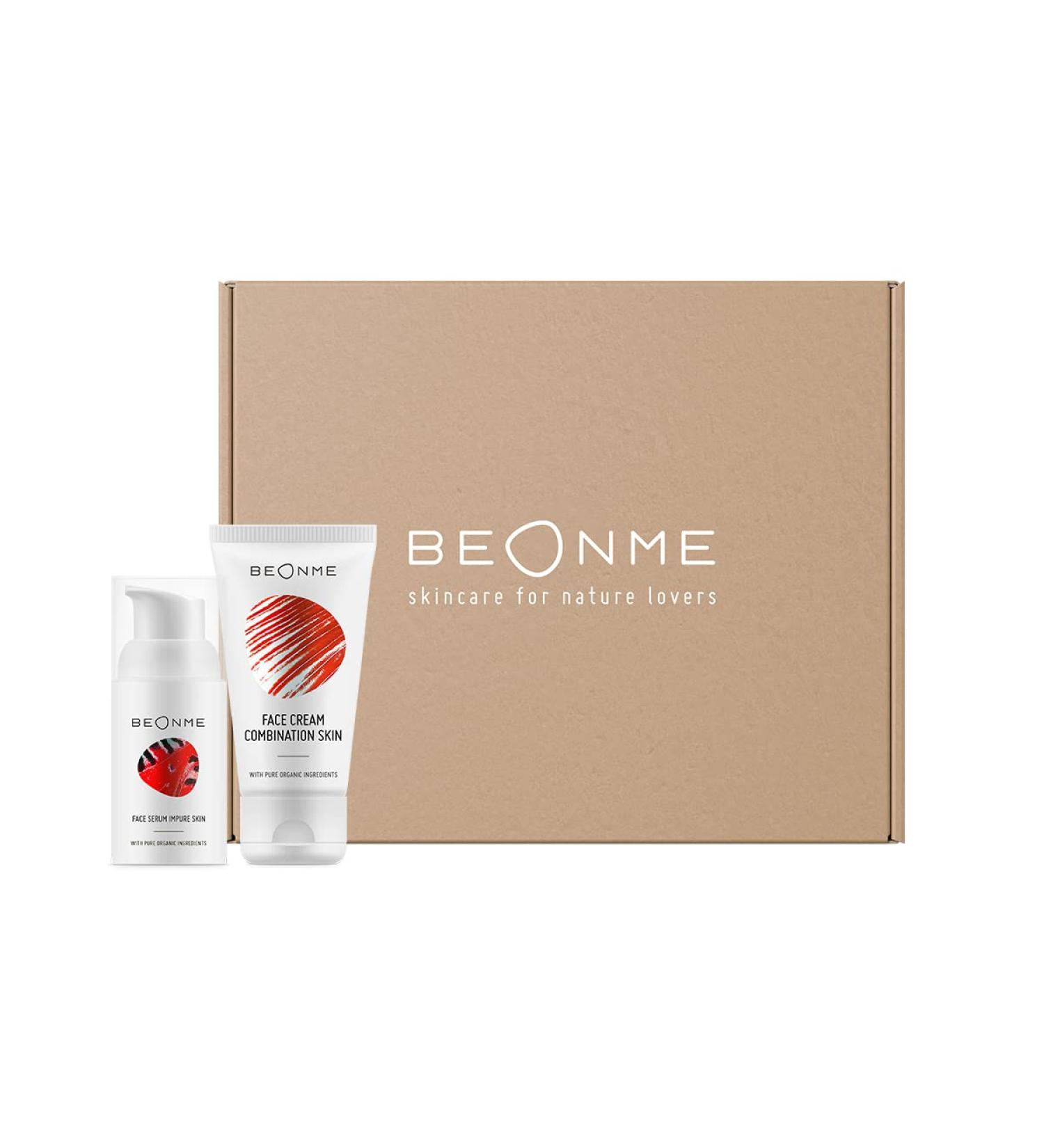 BeOnMe Anti-Impurity Kit Hydration Oily Leather and Mixture ORGANIC VEGAN Natural: Astringent Face Serum for Impure Hair Purifying Opacifying Face Cream - gift set savings for men and women - Buy Online on GoSupps.com
