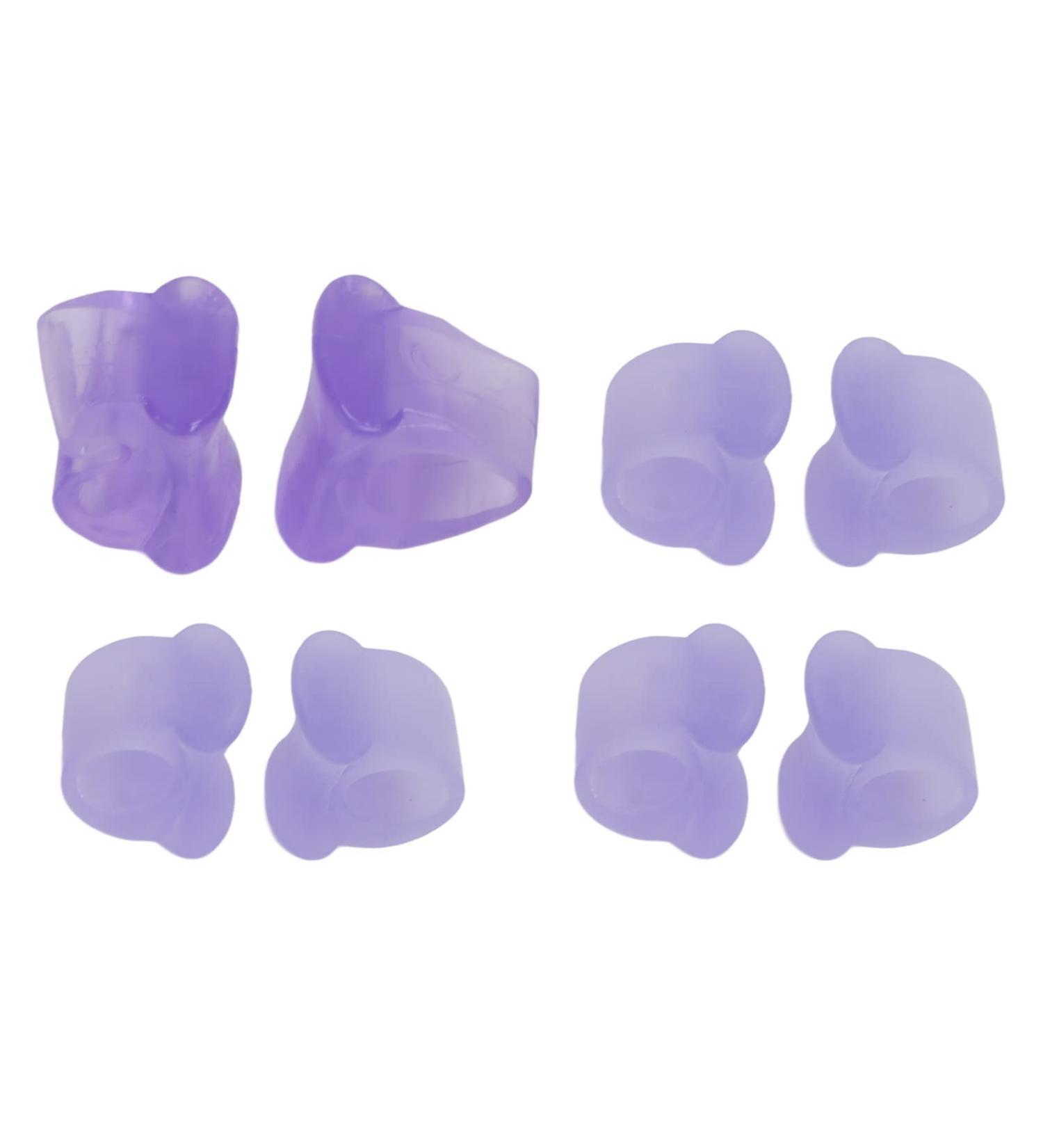 Silicone Toe Spacer Set - 4 Pairs for Bunion & Overlapping Toe Correction - Purple - Buy Online on GoSupps.com