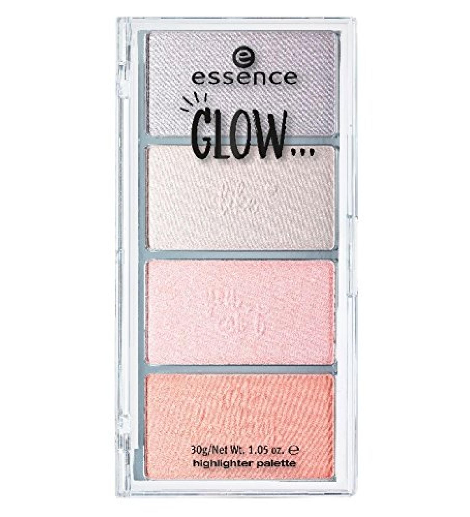 Essence Glow. Highlighter Palette No. 02 Like You Can Not Stop Laughing Content: 30 g Highlighter Palette with four delicate, easy-to-blend colors. Highlighter