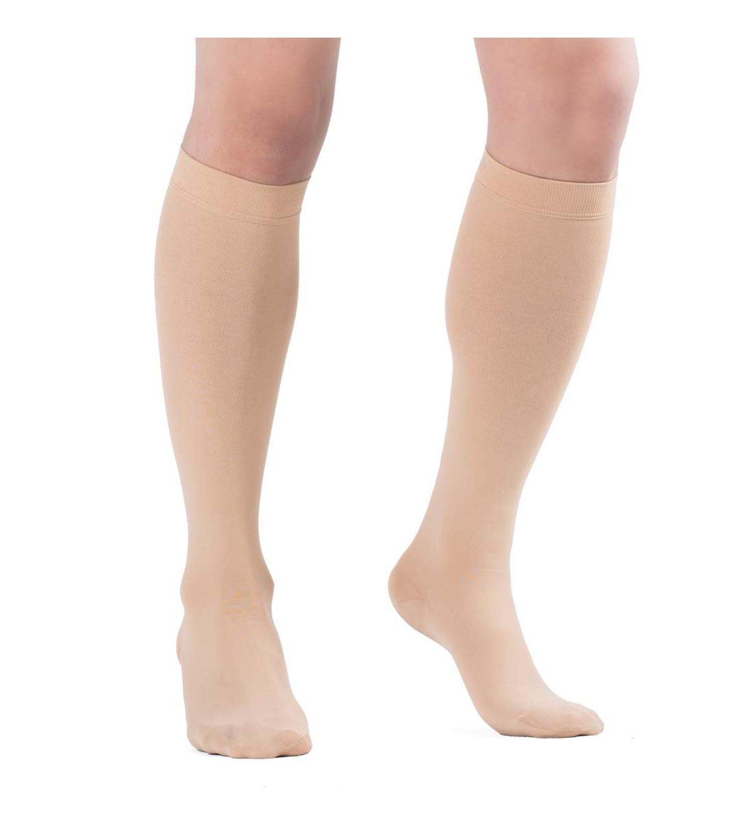 Buy Compression Stockings 20-30 mmHg Knee High Closed Toe - Beige X-Large for Men & Women | Support Gradient Treatment | International Shipping - Buy Online on GoSupps.com