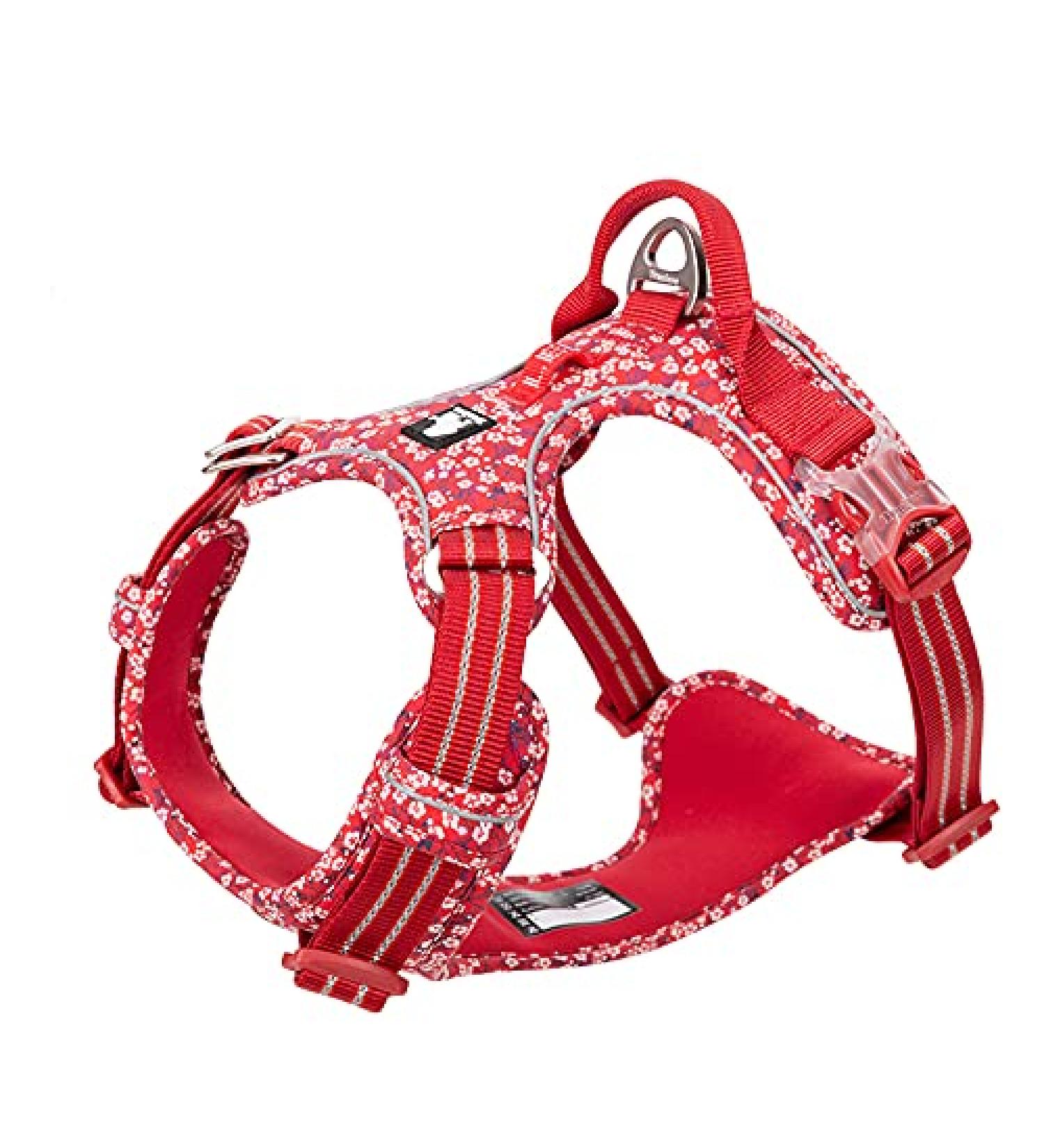 Winhyepet Truelove NO-Pull Dog Dishes | Breathable Cotton & Reflective Soft Design | Adjustable for Dogs & Cats | Small to Medium Size - TLH5655 S Poppy Red - Buy Online on GoSupps.com