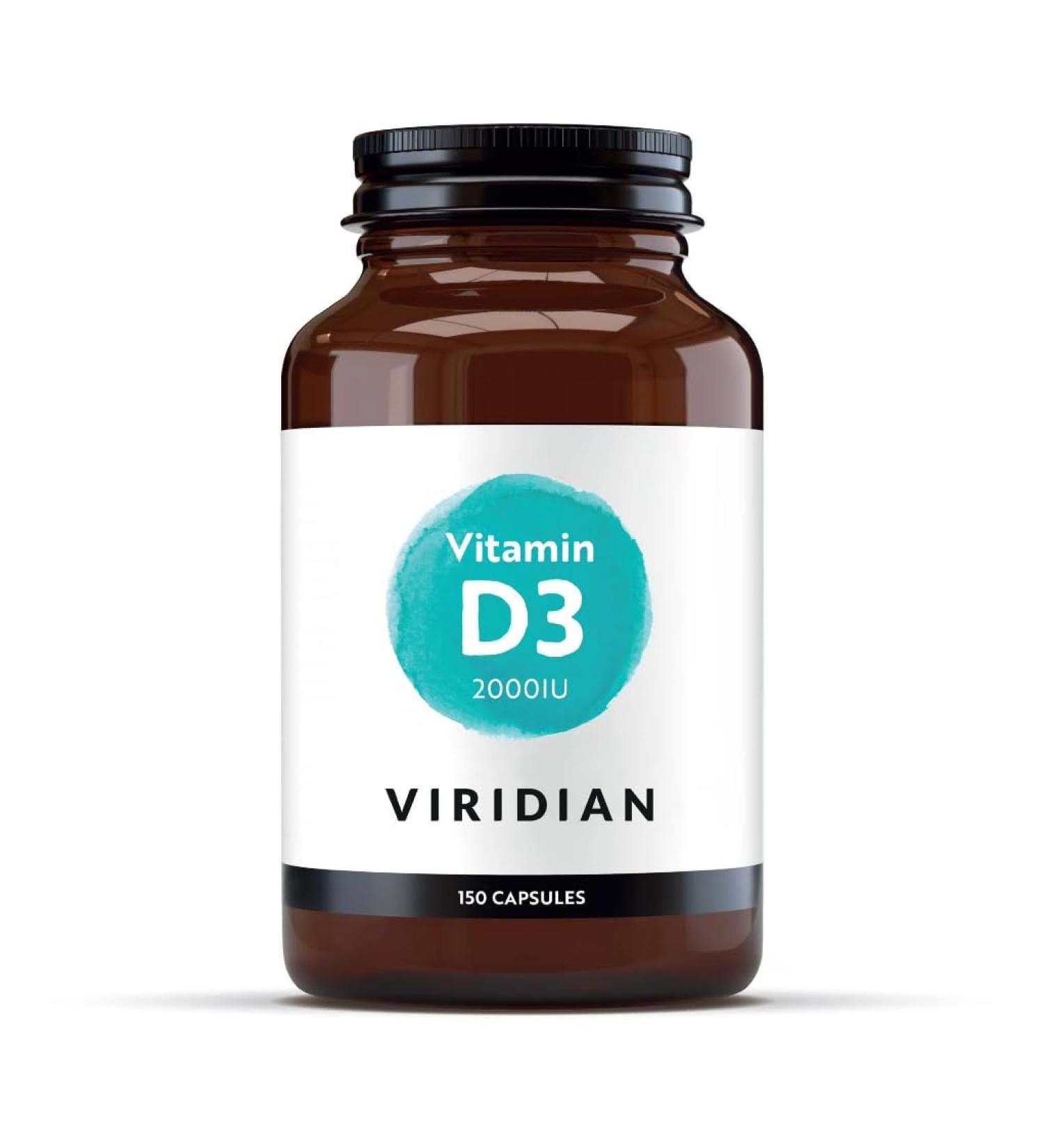 Viridian - Vitamin D3 2000IU - 150 Vegan Capsules for Bones Teeth & Immunity | Clinically Studied Plant Sourced Formula | Optimal Dose | 100% Active Ingredients No Artificial Additives - Buy Online on GoSupps.com