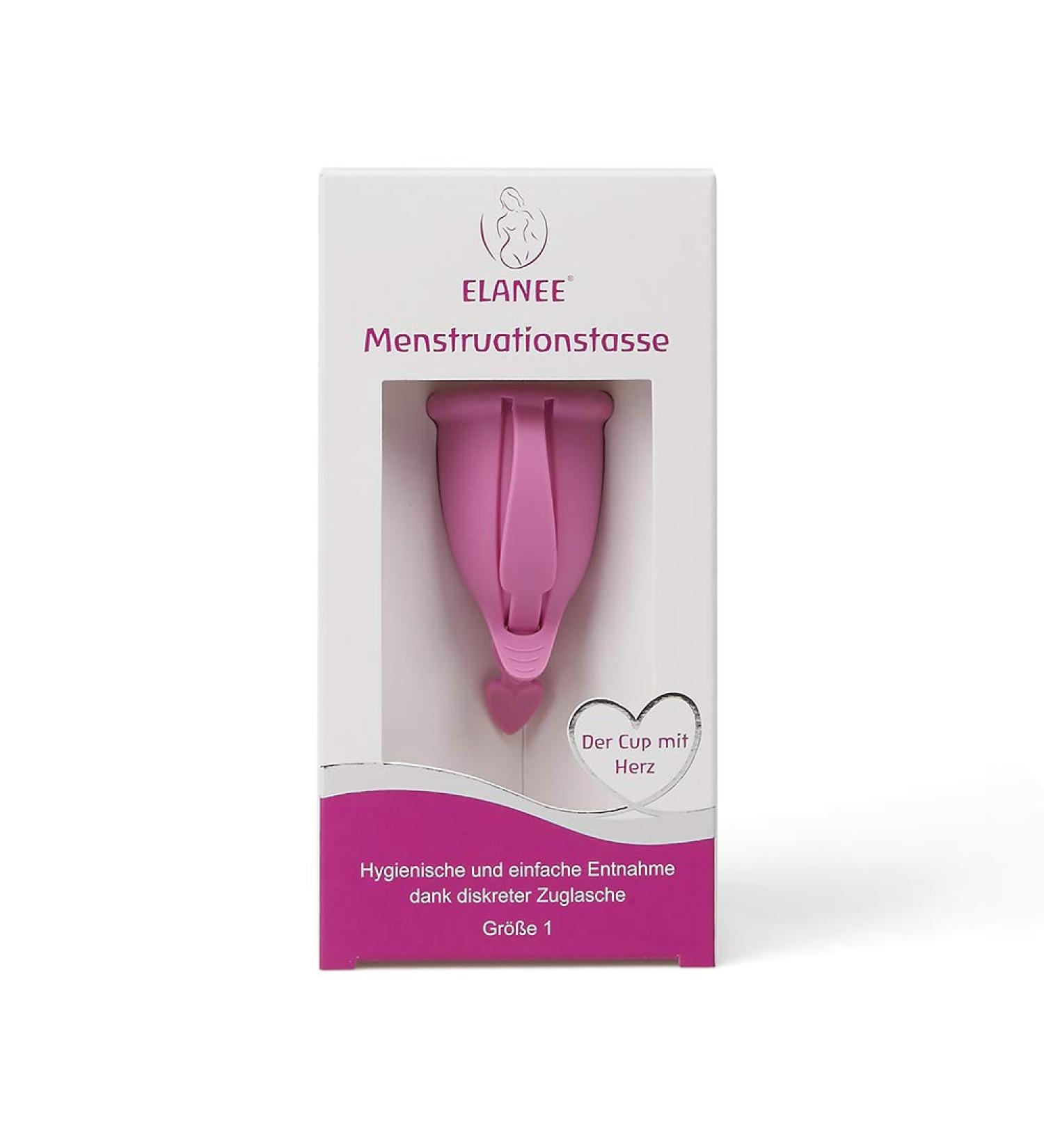 ELANEE Menstrual Cup Size 1 - Easy Removal Pull Tab 23ml Capacity Pink - Eco-Friendly & Comfortable - 1 Pack - Buy Online on GoSupps.com