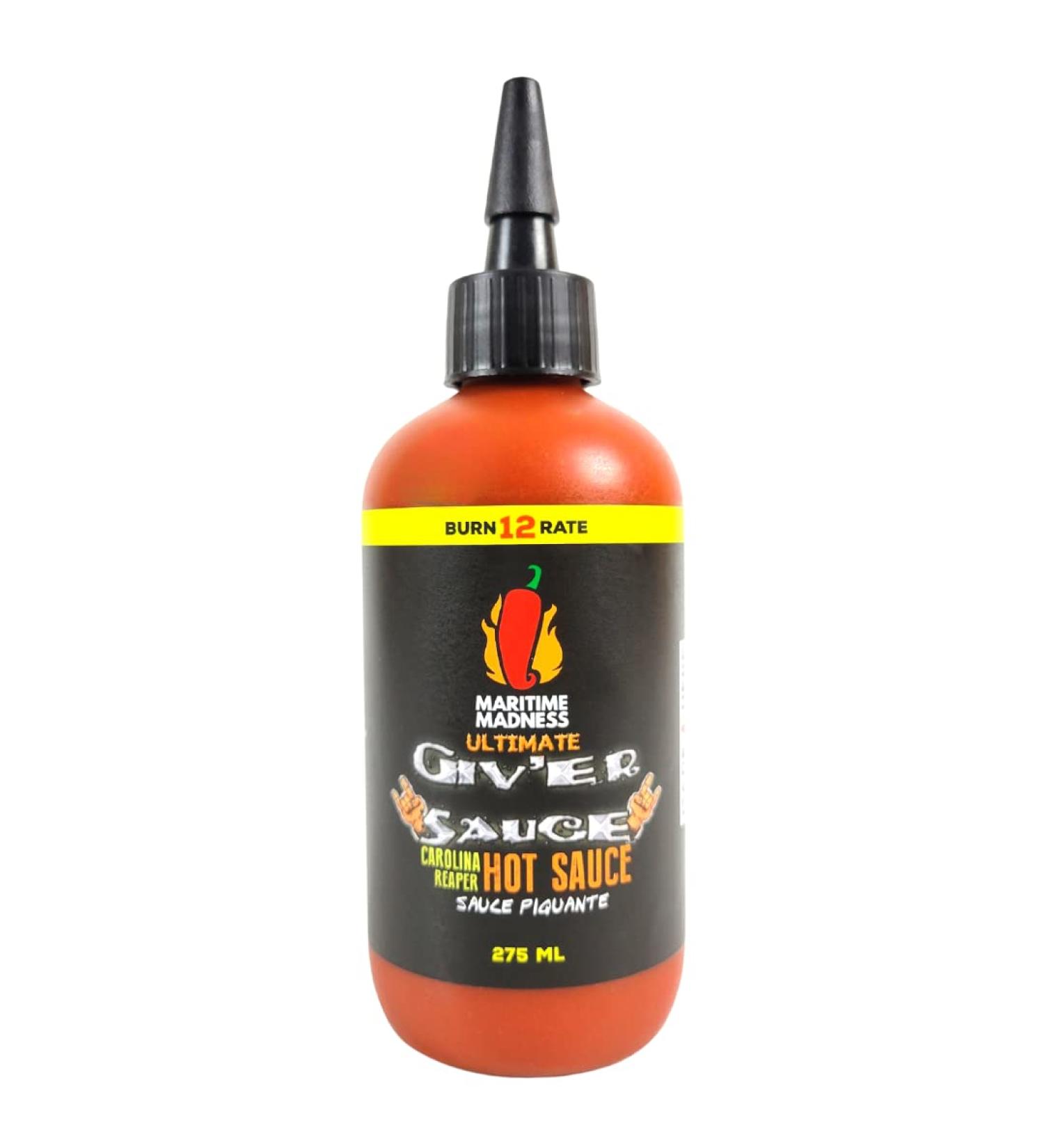 Ultimate Giv'er Hot Sauce Maritime Madness 275ml Squeeze Bottle Vegan Gluten Free Dairy Free Soy Free No Added Sugar Keto-friendly Made in Canada - Buy Online on GoSupps.com