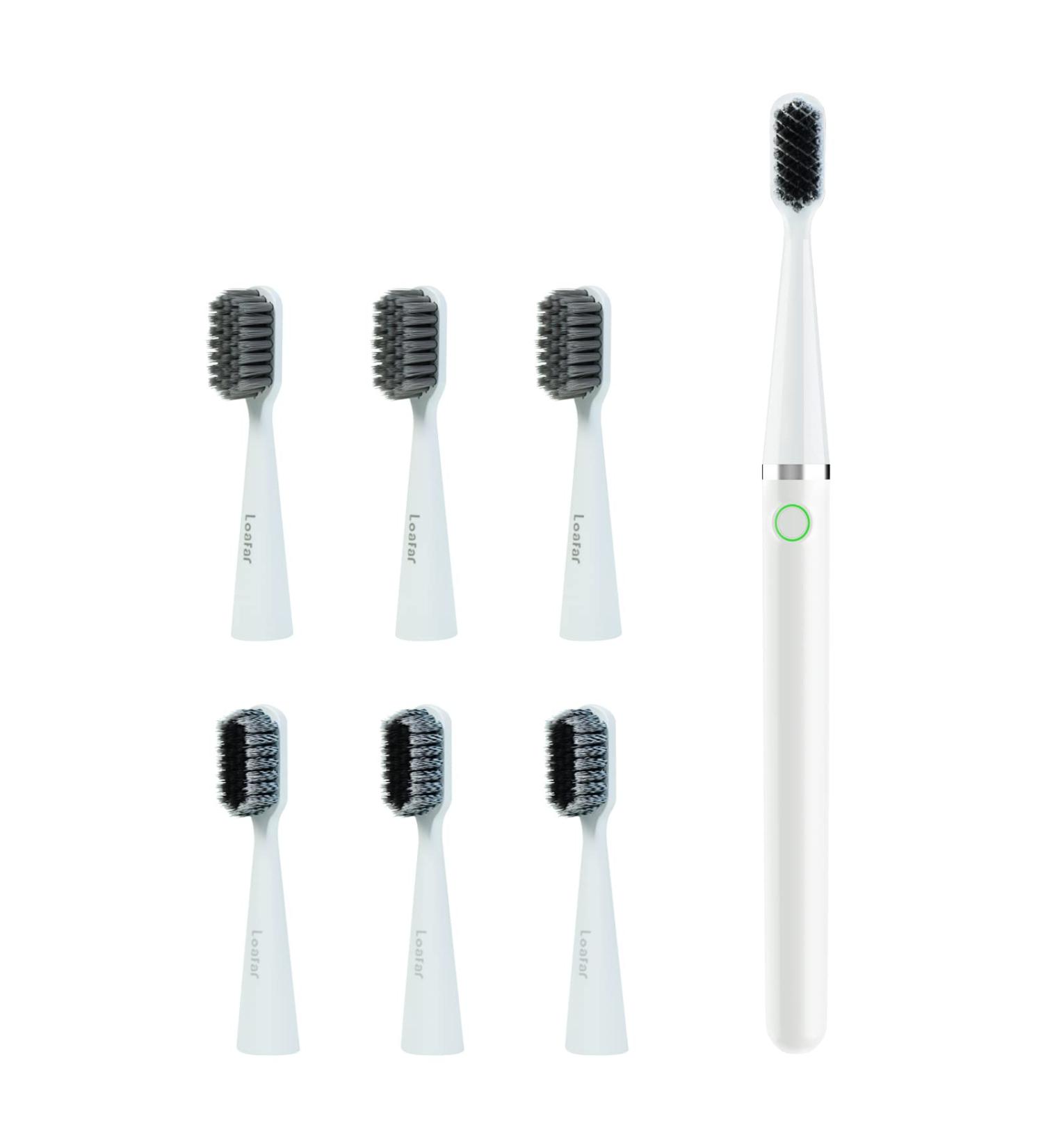 Sonic Electric Toothbrush with 6 Brush Heads - Rechargeable Waterproof Travel-Friendly 2-Minute Timer for Adults - Buy Online on GoSupps.com