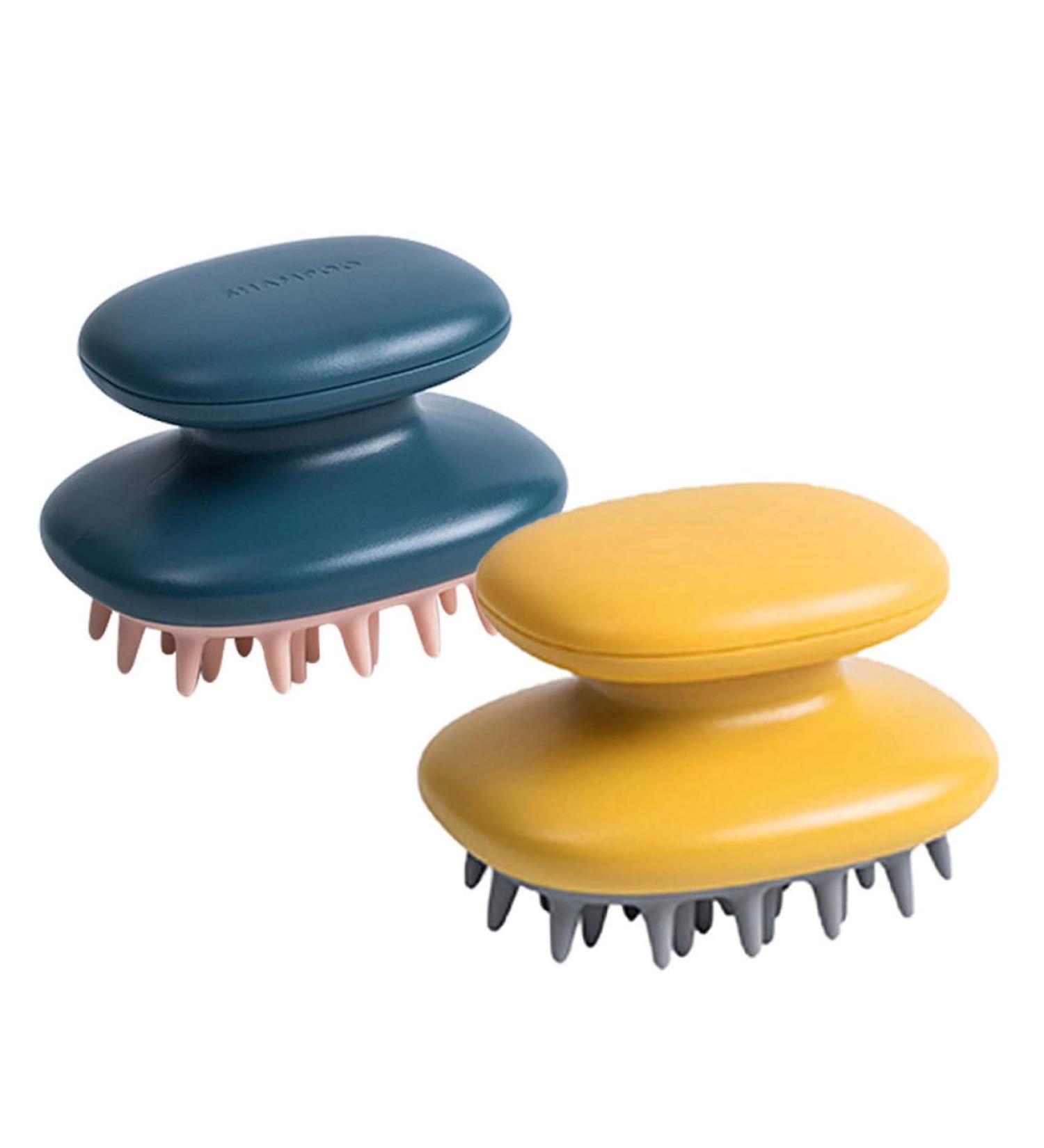 minkissy Scalp Massage Shampoo Scrubber Brush 2 Pieces in Yellow Hair Scalp Hair Scalp Water Spa Gentle Scalp Massage - Buy Online on GoSupps.com