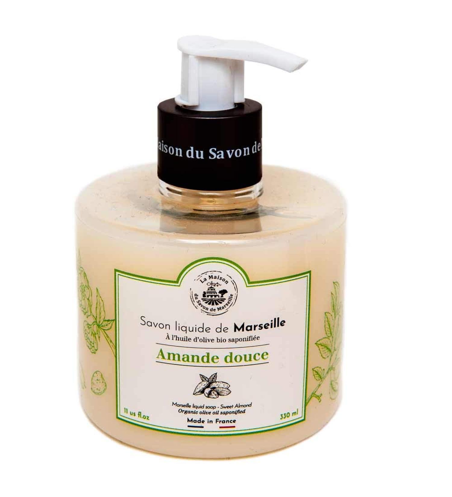 Liquid Soap with with organic olive oil 330 ml Sweet Almond - La Maison du Savon de Marseille
