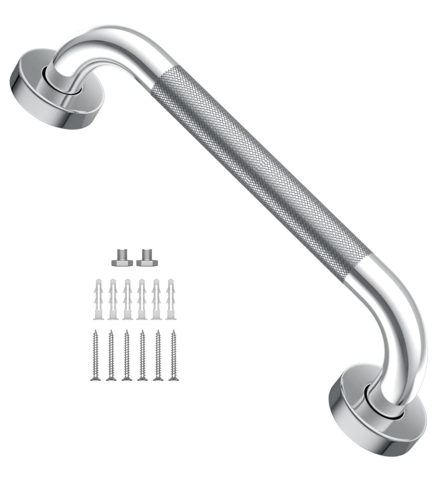 Brushed Nickel Shower Grab Bar w/Anti-Slip Knurled Grip 12 Inch Munzong Stainless Steel Bathroom Grab Bars Safety Bar Balanced Handrail Handicap Injury Elderly Senior Assist Support Shower Handle 12IN Brushed Nickel - Buy Online on GoSupps.com
