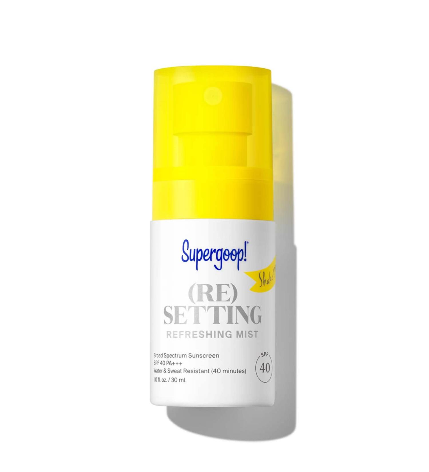 Supergoop! (Re)setting Refreshing Mist 1 fl oz - Pack of 2 SPF 40 PA+++ Facial Mist | Makeup Setting & UV Protection | Light Natural Scent - Buy Online on GoSupps.com
