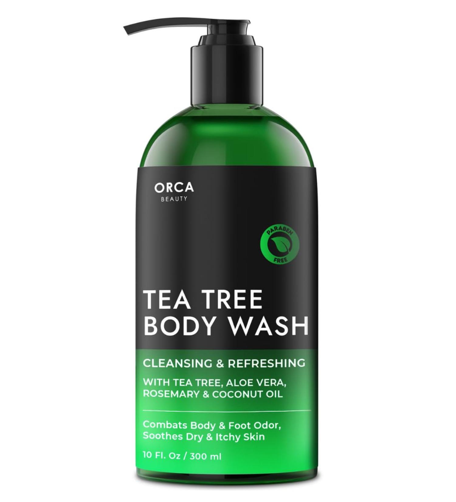 Tea Tree Body Wash for Men & Women - 12oz Tea Tree Oil Shower Gel for Ringworm & Foot Care - Buy Online on GoSupps.com