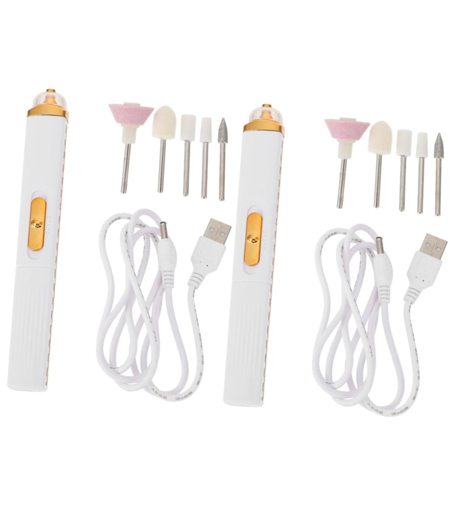 POPETPOP 2pcs nail polisher nail art drill kit electric manicure machine nail grinders manicure drill bit Compact Nail File Drill nail polishing tool abs white electric nail portable 15.2X2X2CMx2pcs Whitex2pcs - Buy Online on GoSupps.com