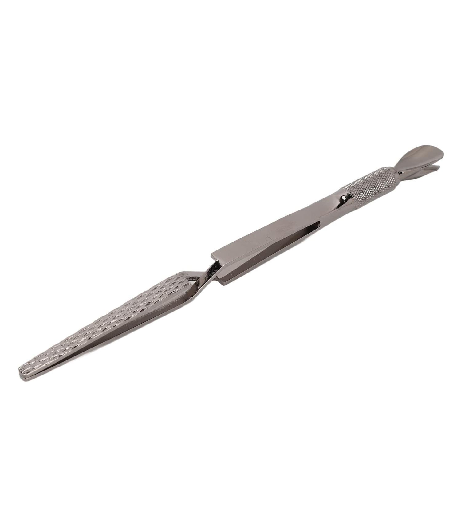 Nail Shaping Tweezers Double End Portable Nail Cuticle Pusher Stylish Look for Home (Ruthenium Black) - Buy Online on GoSupps.com