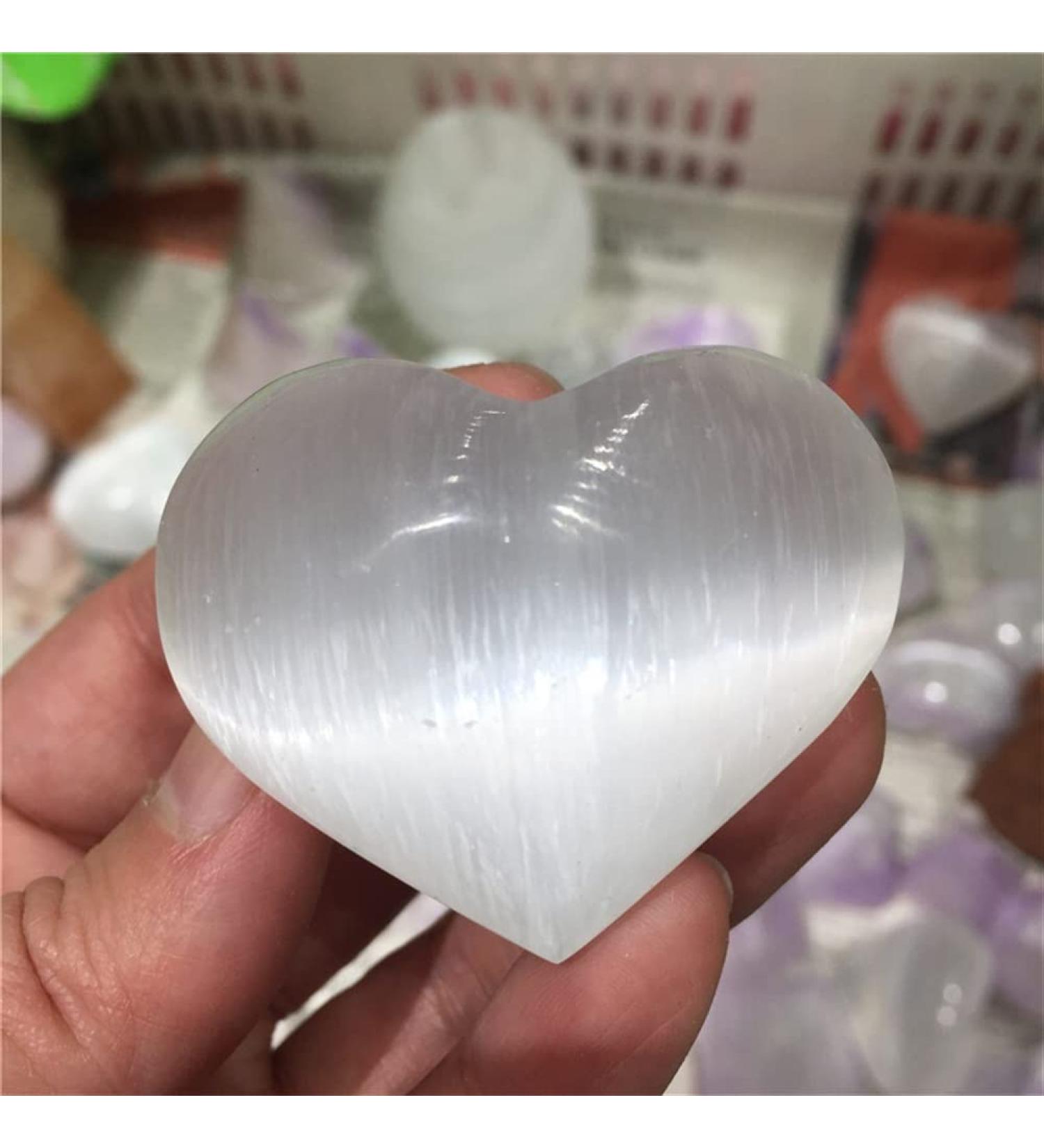 Natural Crystal Rough Natural White Selenite Carving Heart Raw Gemstone Crystal Crystal Stones - Buy Online on GoSupps.com