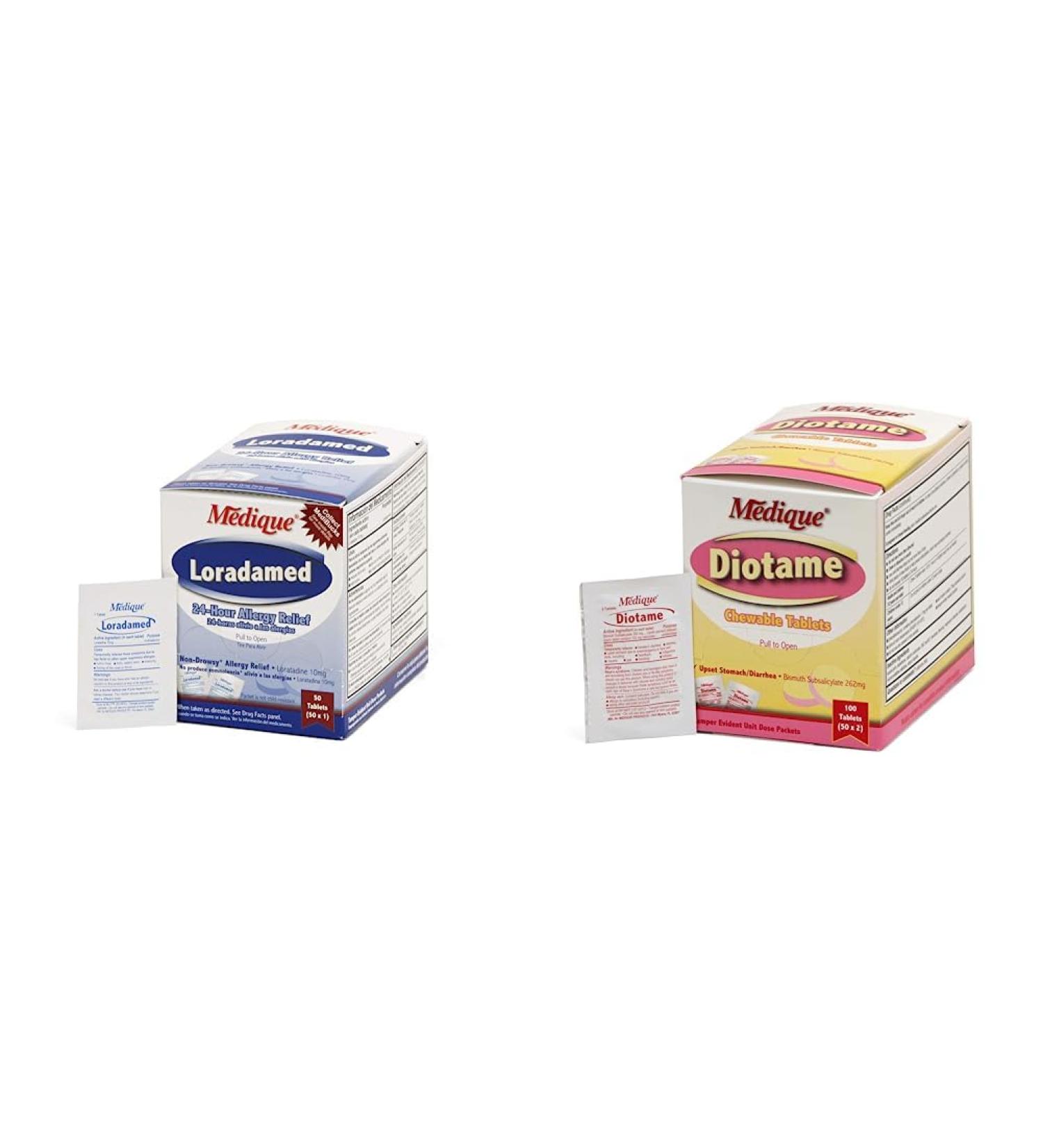 Medique Loradamed 10mg 50 Tablets & Diotame Pink 100 Tablets Combo Pack - Buy Online on GoSupps.com