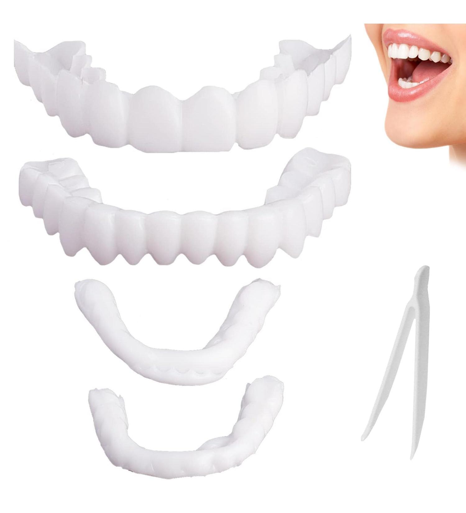 Brigt Cattle False Teeth Veneers - Upper & Lower Temporary Dentures for Men & Women | Tooth Whitening | 1 Pair - Buy Online on GoSupps.com