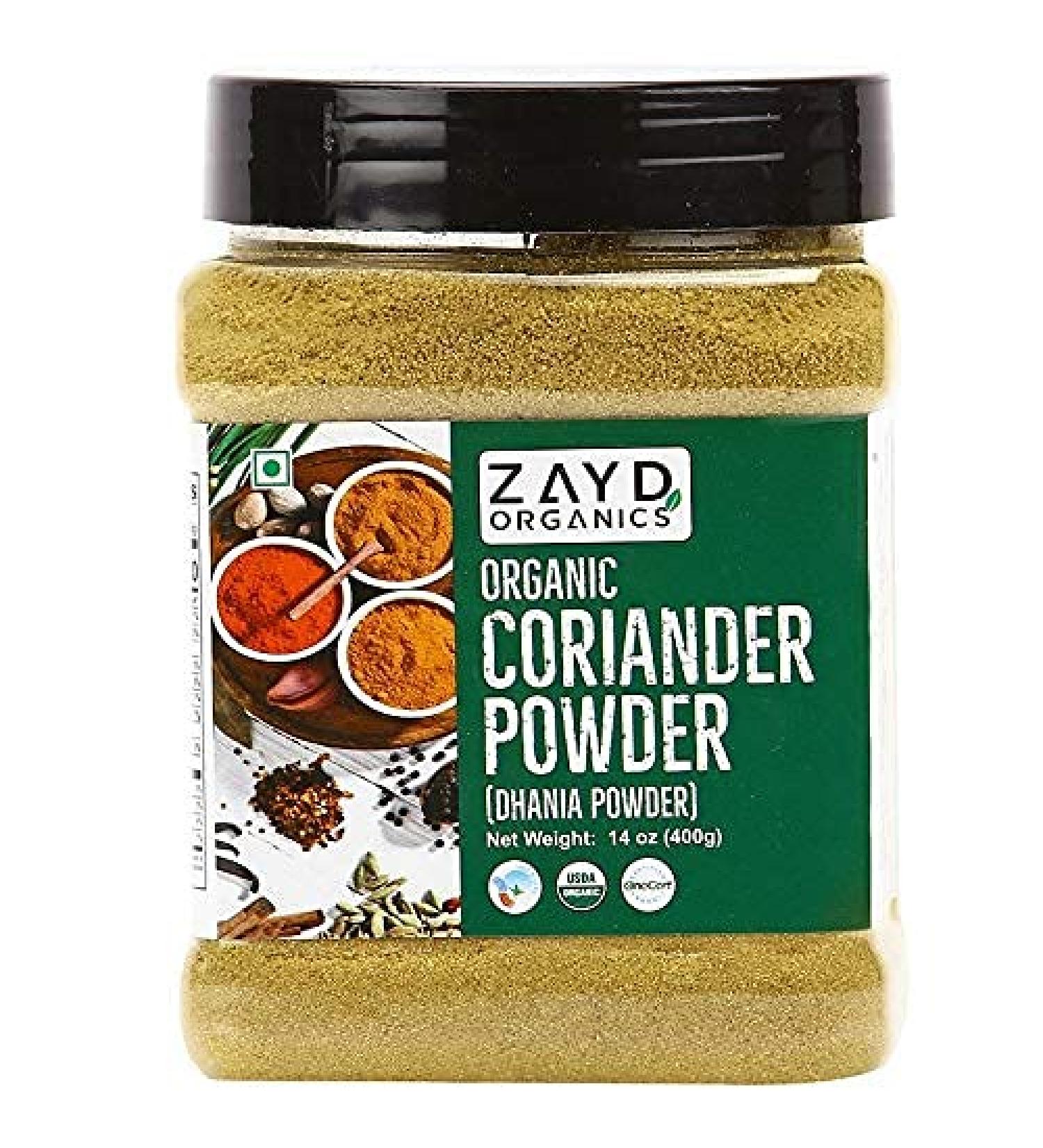 Zayd Organics USDA Organic Coriander Powder (Dhania Ground) 14oz (400g) - Buy Online on GoSupps.com