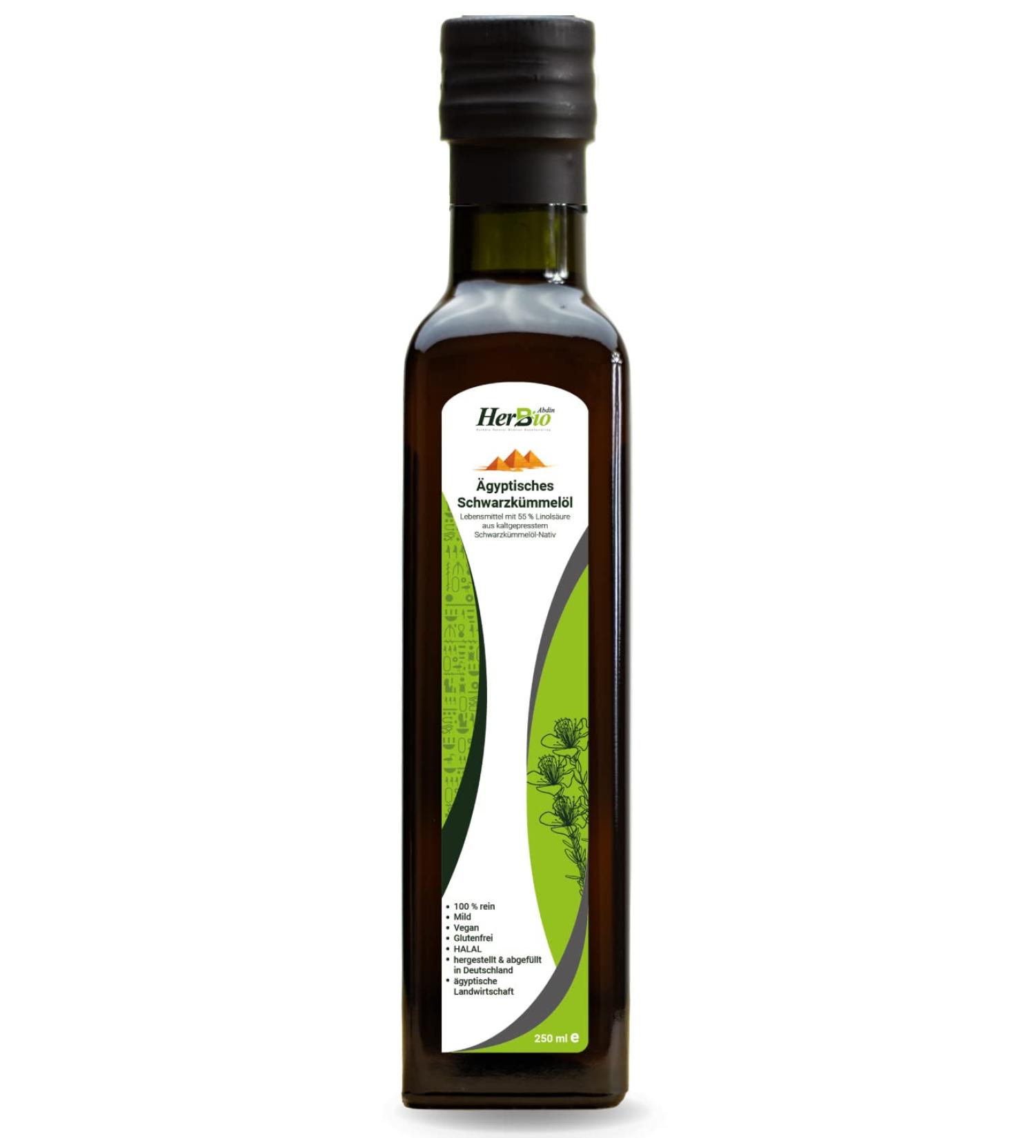 Herbbio Egyptian Black Cumin Oil 250ml - Cold-Pressed 100% Natural Raw Food Quality Black Seed Oil - Buy Online on GoSupps.com