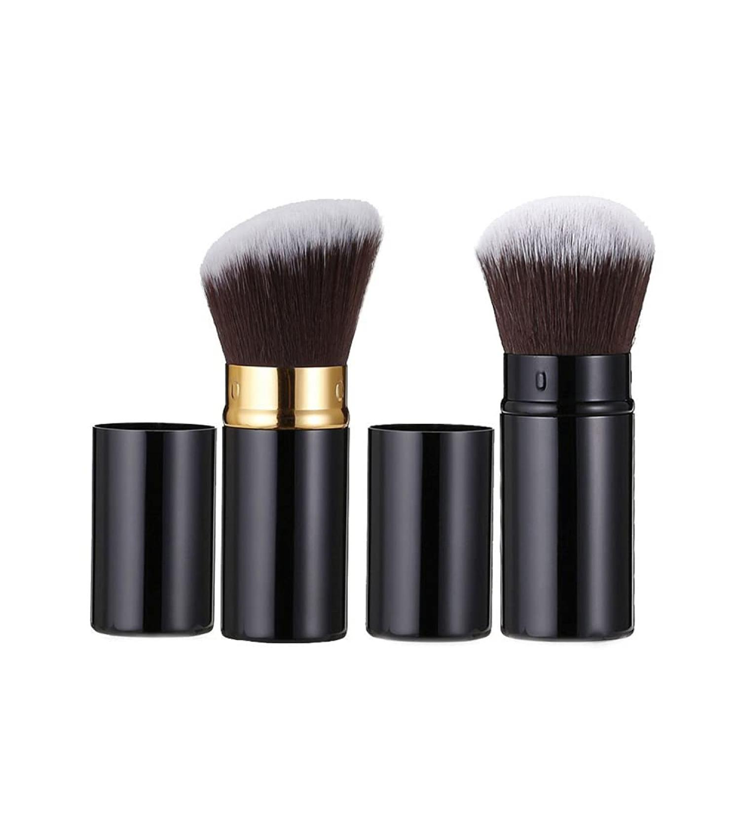 Tofbs Premium Kabuki Makeup Brushes Set - 2 Soft Cosmetic Brushes with Caps for Flawless Application - Portable Dome Shape Blush & Powder Brushes - Buy Online on GoSupps.com