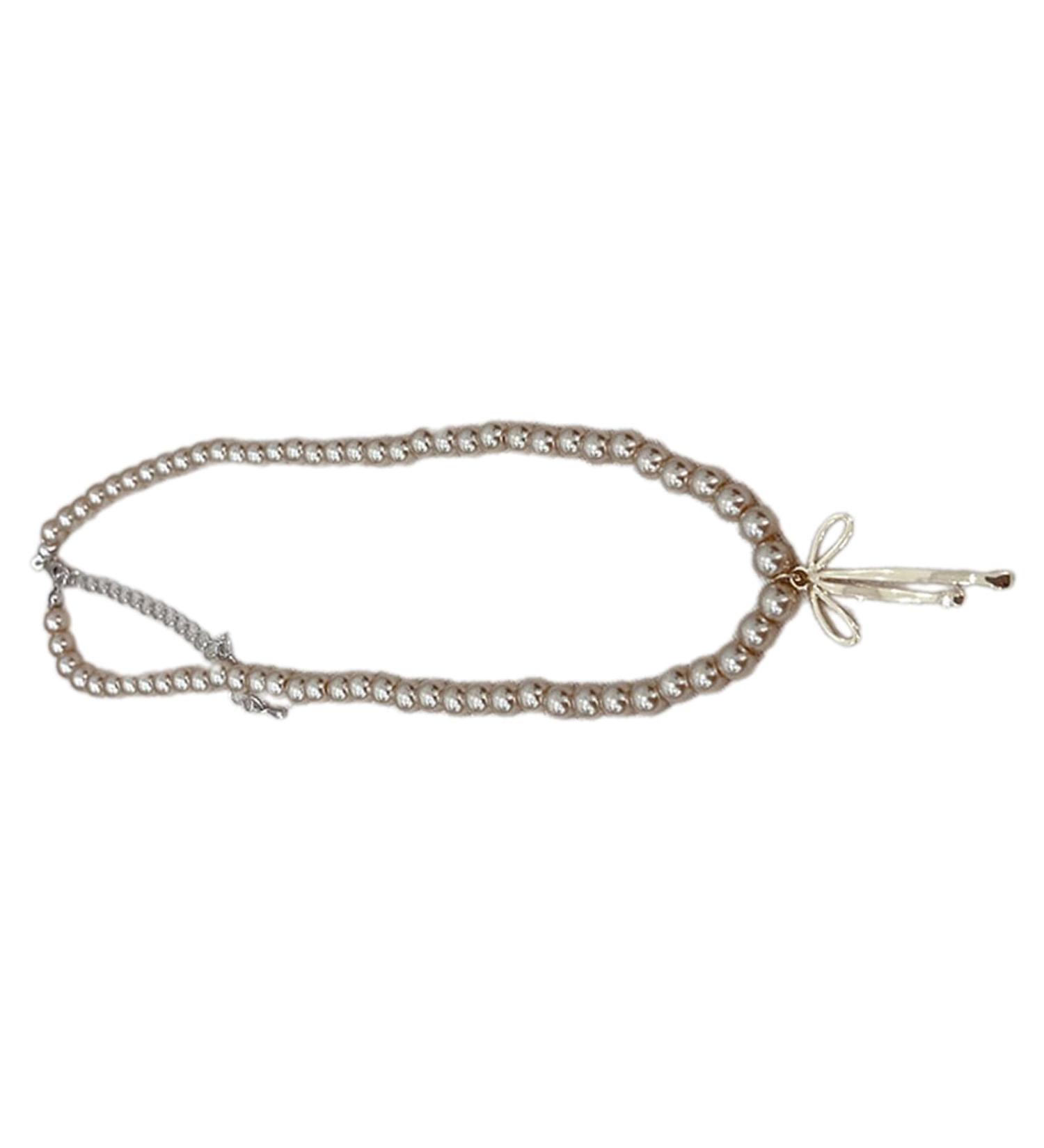 Elegant Gray Necklace for Women | Adjustable Collarbone Chain with Brown Pearl | Oralgos Jewelry Accessory - Buy Online on GoSupps.com