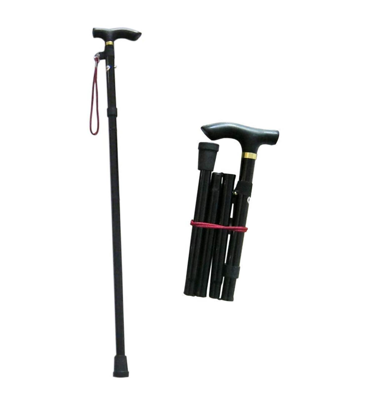 Folding Cane Travel Adjustable Folding Mountaineering Cane and Crutches Men and Women Portable Walking BalaStylish Comfortable T Handle Practical Everything is fine Warm Life - Buy Online on GoSupps.com