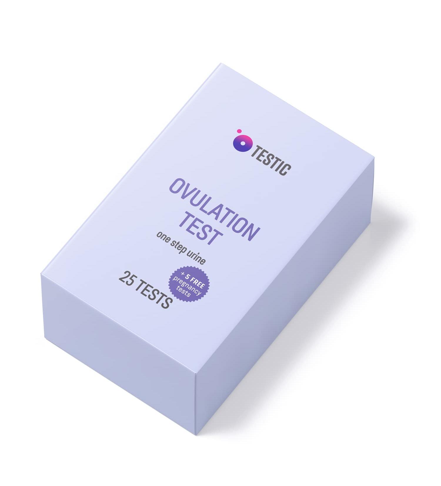 Testic 25 Ovulation LH Test Strips Predictor Kit (25 Count) + 5 Free Pregnancy Test Strips - Reliable Ovulation and Pregnancy Testing - Buy Online on GoSupps.com