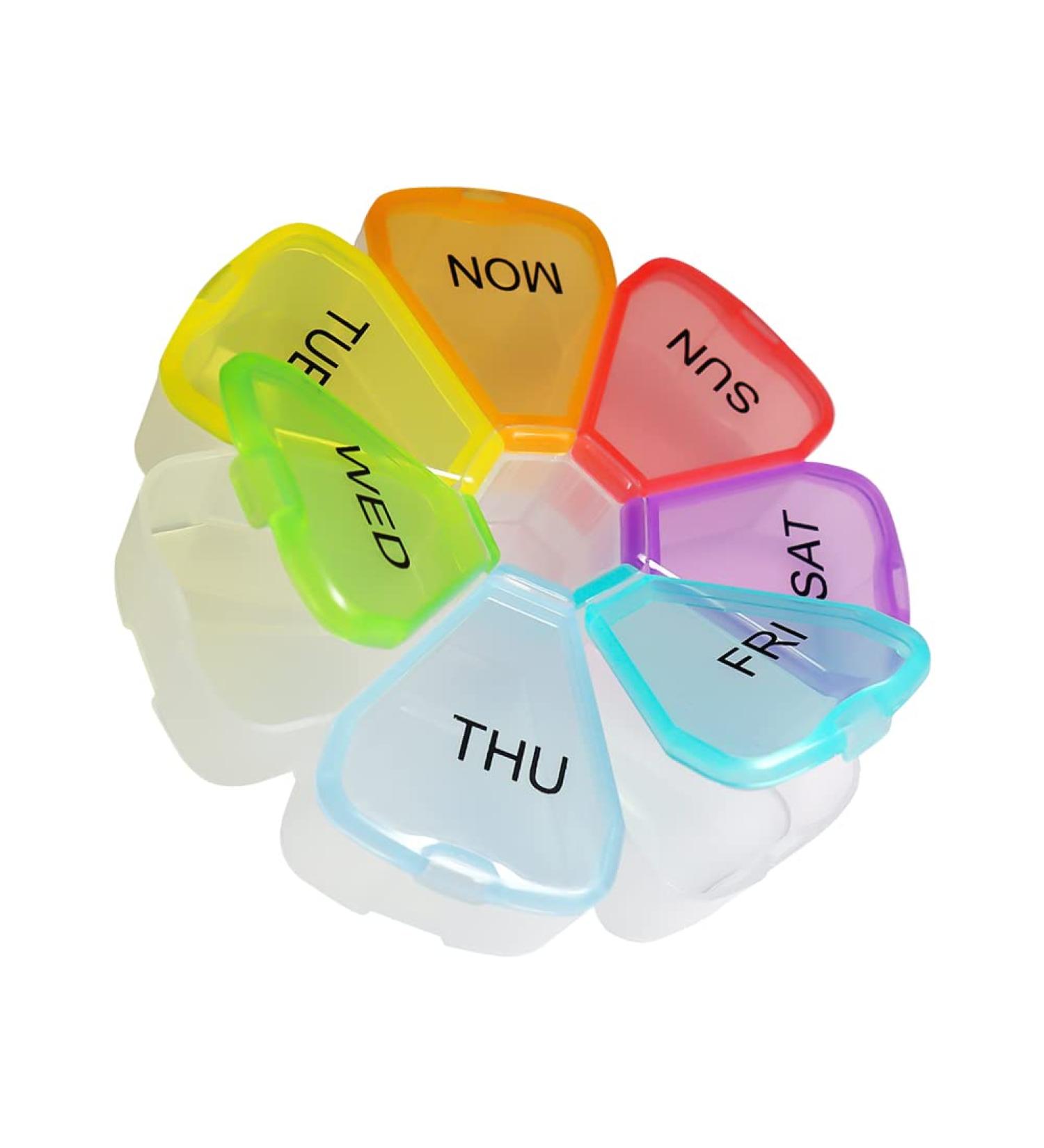 Weekly Pill Organizer - 7 Day Medicine Holder & Travel Case | Colorful 1PCS - International Shipping Available - Buy Online on GoSupps.com