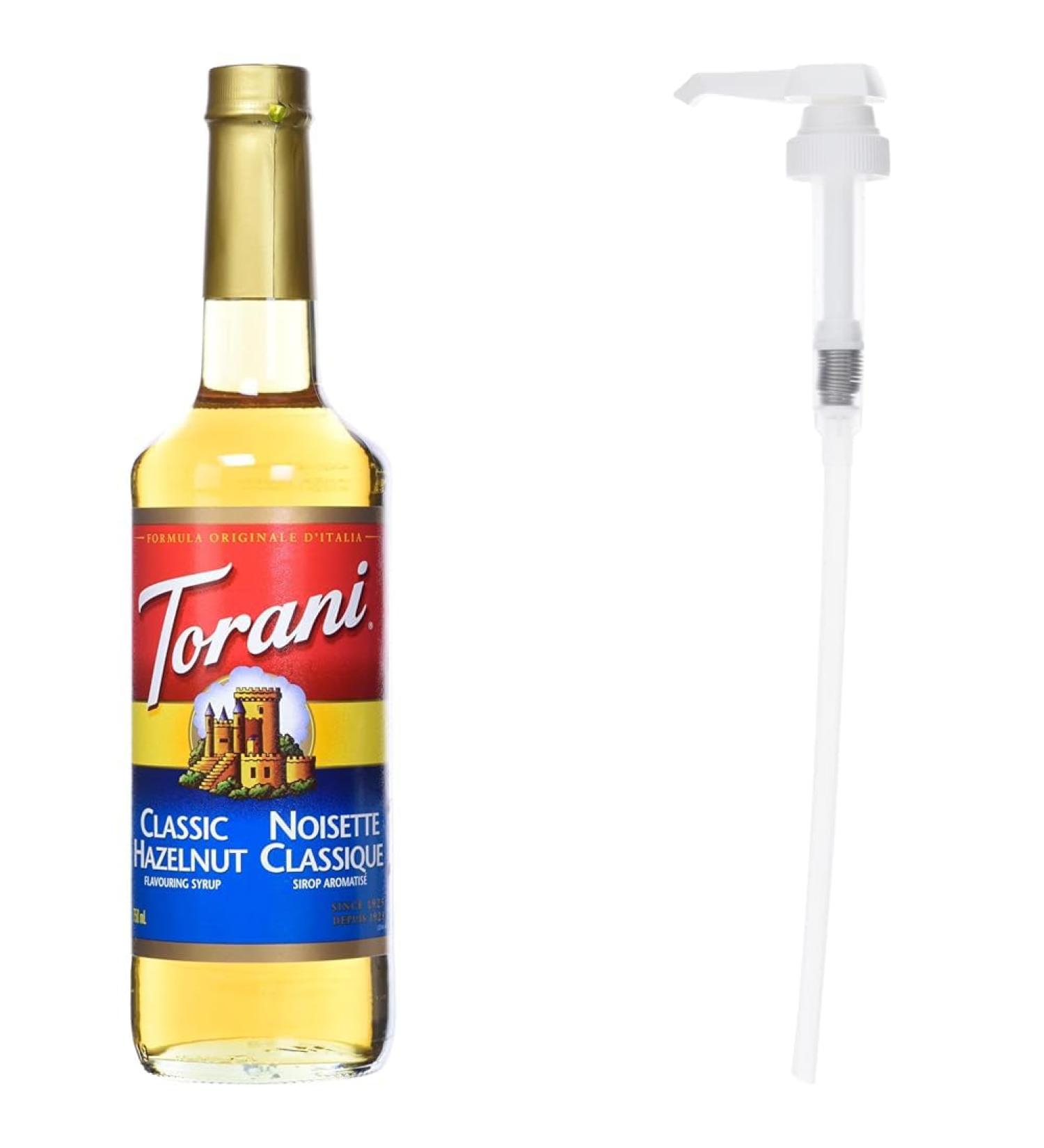 Torani Hazelnut Classic Flavour Syrup 750 Milliliter and Torani Flavored Flavour Syrup Pump for 750ml - Buy Online on GoSupps.com