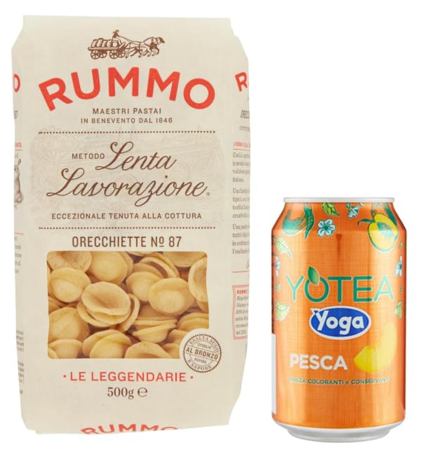  Rummo Rummo Pasta Orecchiette No. 87 Pack of 12 Italian pasta made from durum wheat semolina 500g + 1 x 330ml can of peach iced tea for yoga - Buy Online on GoSupps.com