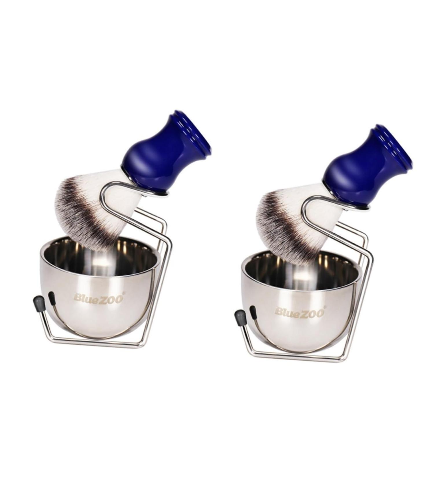 Minkissy 3-Part Shaving Set - Stainless Steel Bowls & Brushes for Beard Care | Best Shaving Accessories Online - Buy Online on GoSupps.com