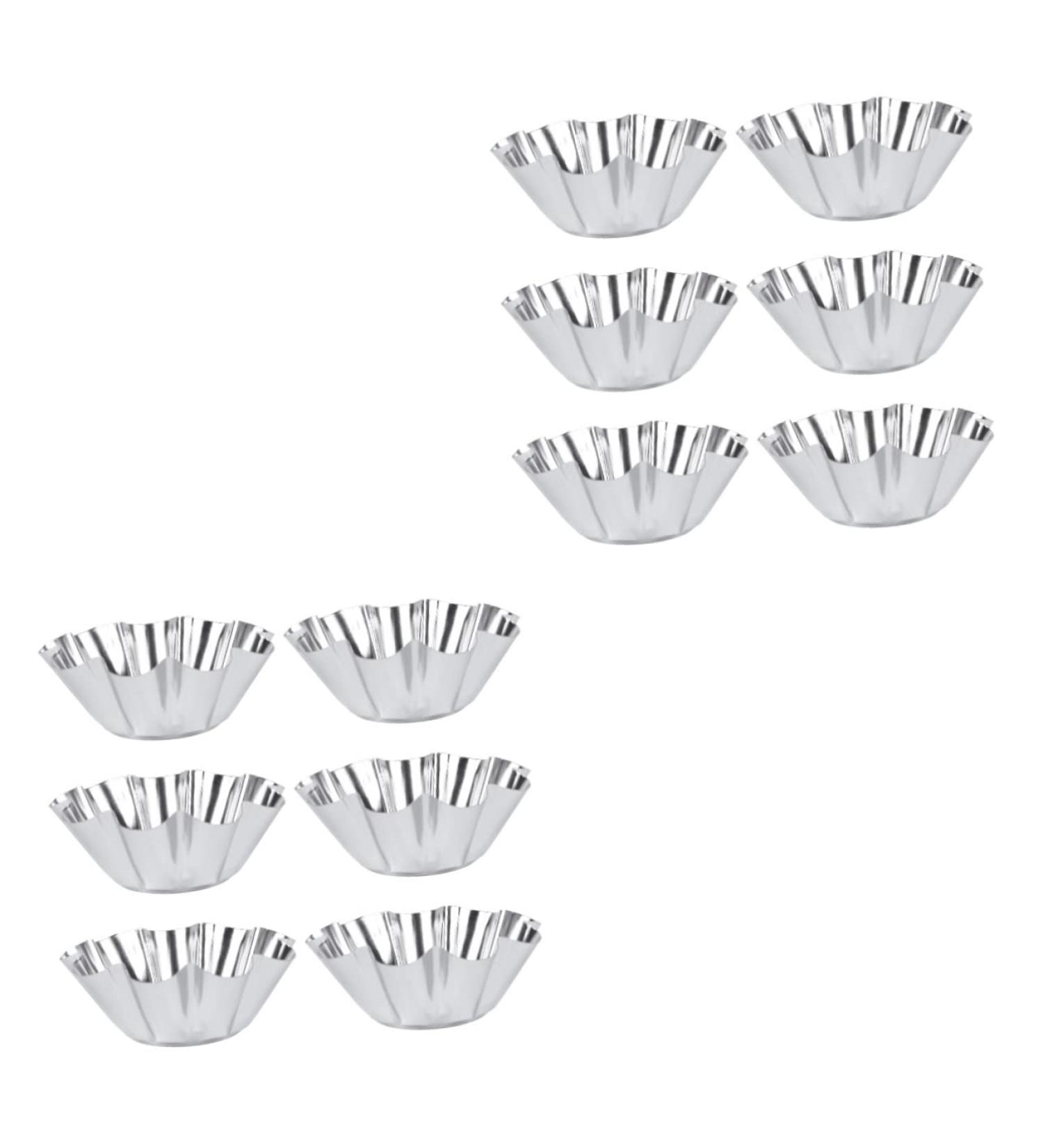 Milisten 12 Pcs Chocolate Chip Muffins Silicone Small Tart Cases Quiche Pan Egg Tart Stainless Egg Tart Wrapper Baking Mold Sushi Dipping Bowls Egg Tart Cups Egg Tart Tins Mini Pudding Mold Size 1x2pcs Silverx2pcs - Buy Online on GoSupps.com