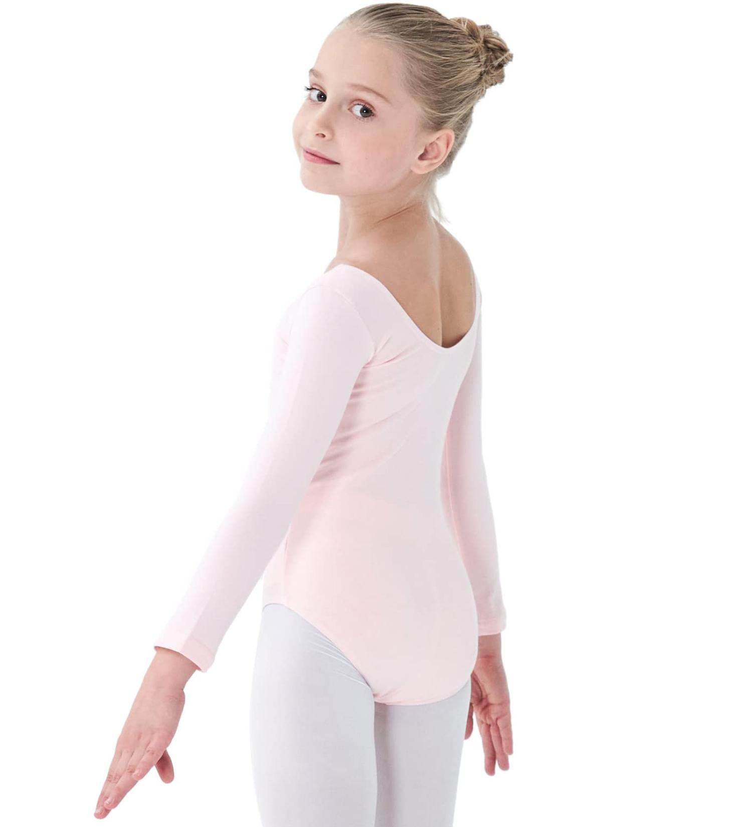 Danswan Long Sleeve Leotard for Girls | Ballet Pink Gymnastic Bodysuit | Classic 13-14 Years - Buy Online on GoSupps.com