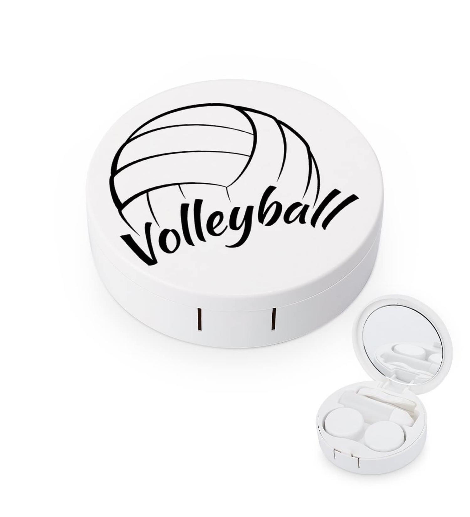 Love Is Volleyball Round Case For Contact Lens Kit Storage Box with Mirror Printed - Buy Online on GoSupps.com