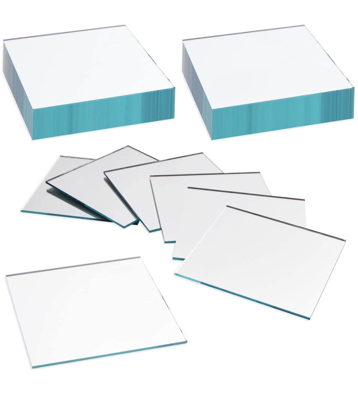 50 Pack 3 Inch Square Mirror Tiles for Crafts, Mosaics & DIY Projects - Small Glass Mirrors for Home Decor & Art Supplies - Silver - Buy Online on GoSupps.com