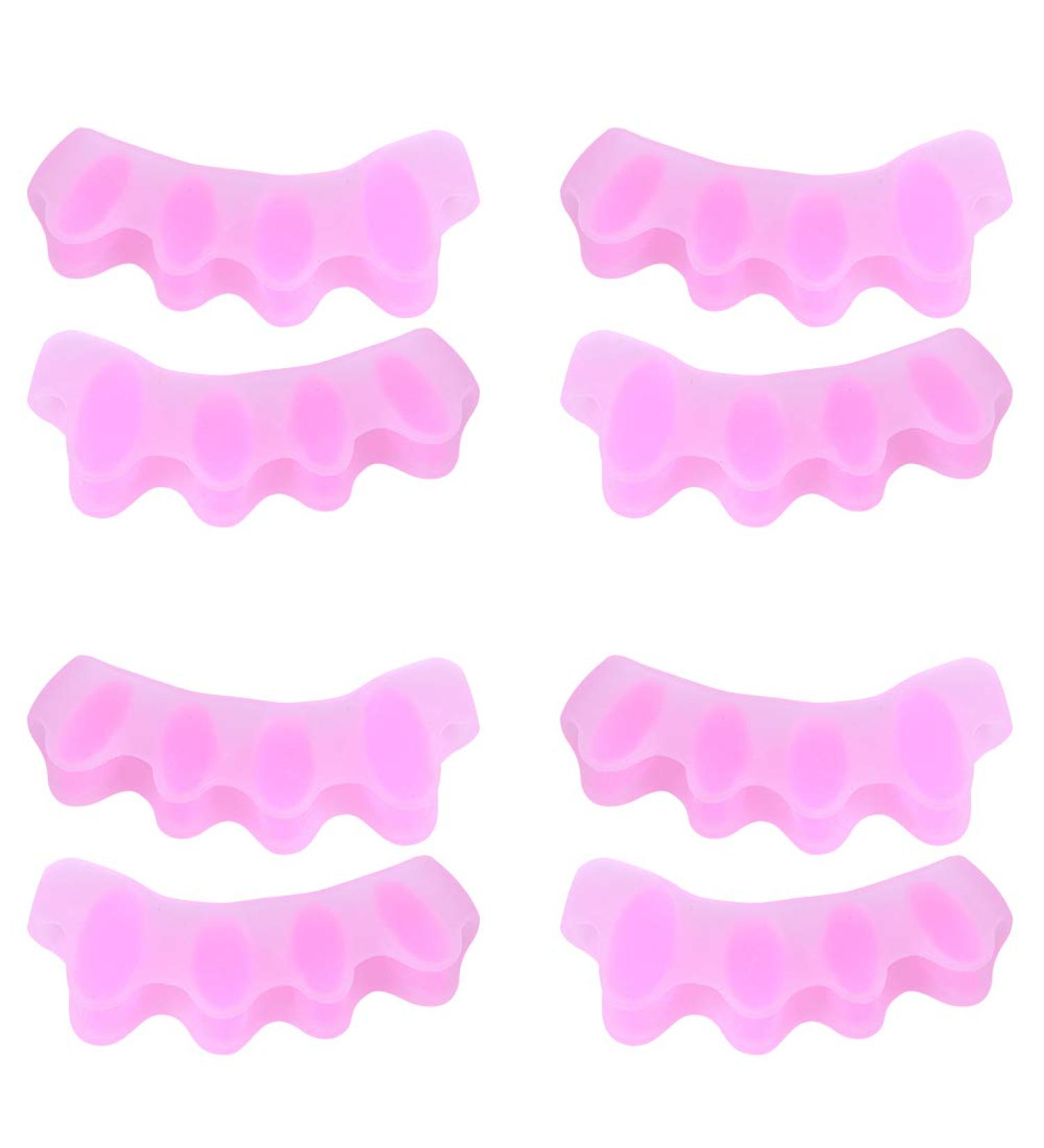 4 Pairs Toe Spreader for Men & Women - Gel Bunion Corrector & 2-Toe Separator - Orthotic Tool for Left & Right Foot - Pink - Buy Online on GoSupps.com